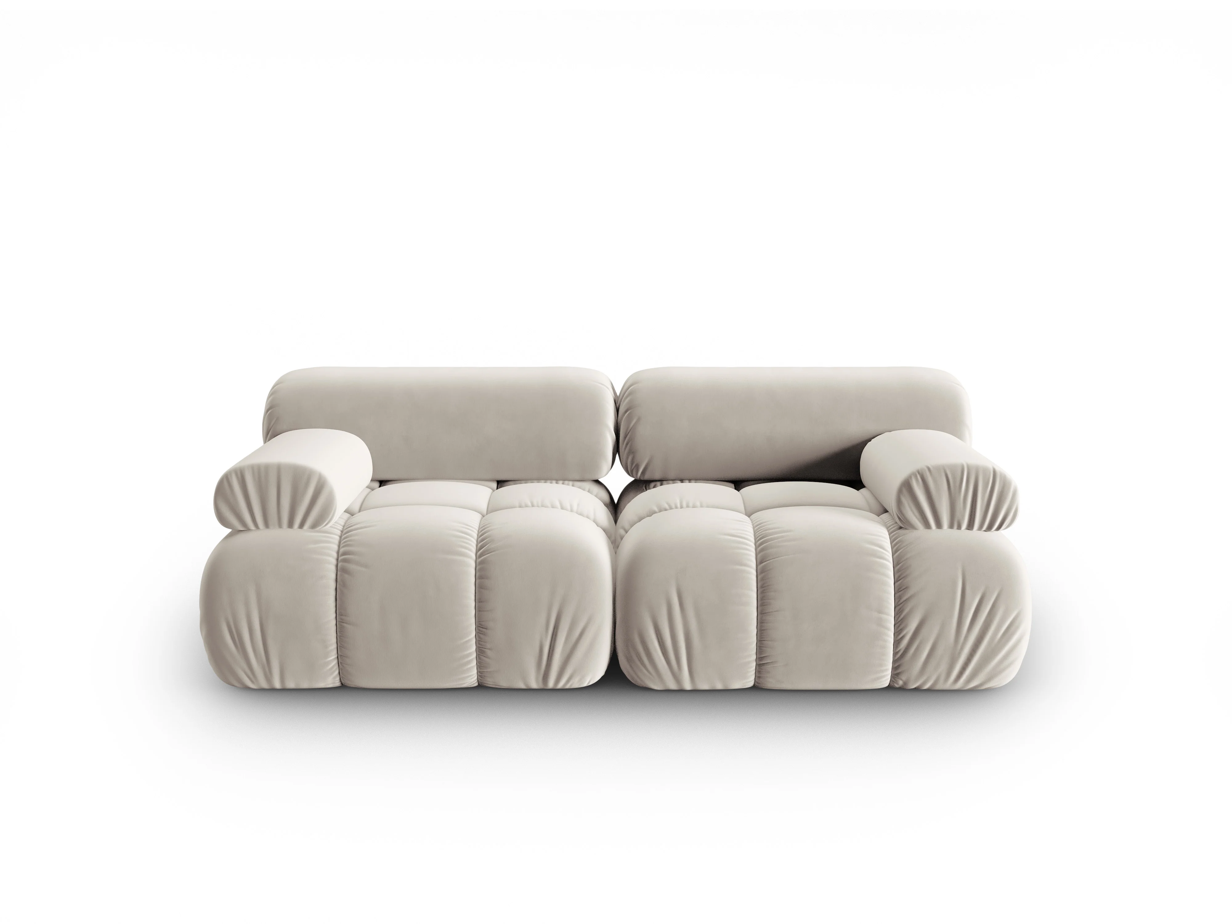 Sofa aksamitna 2-osobowa CORTINA beżowy - Image 2