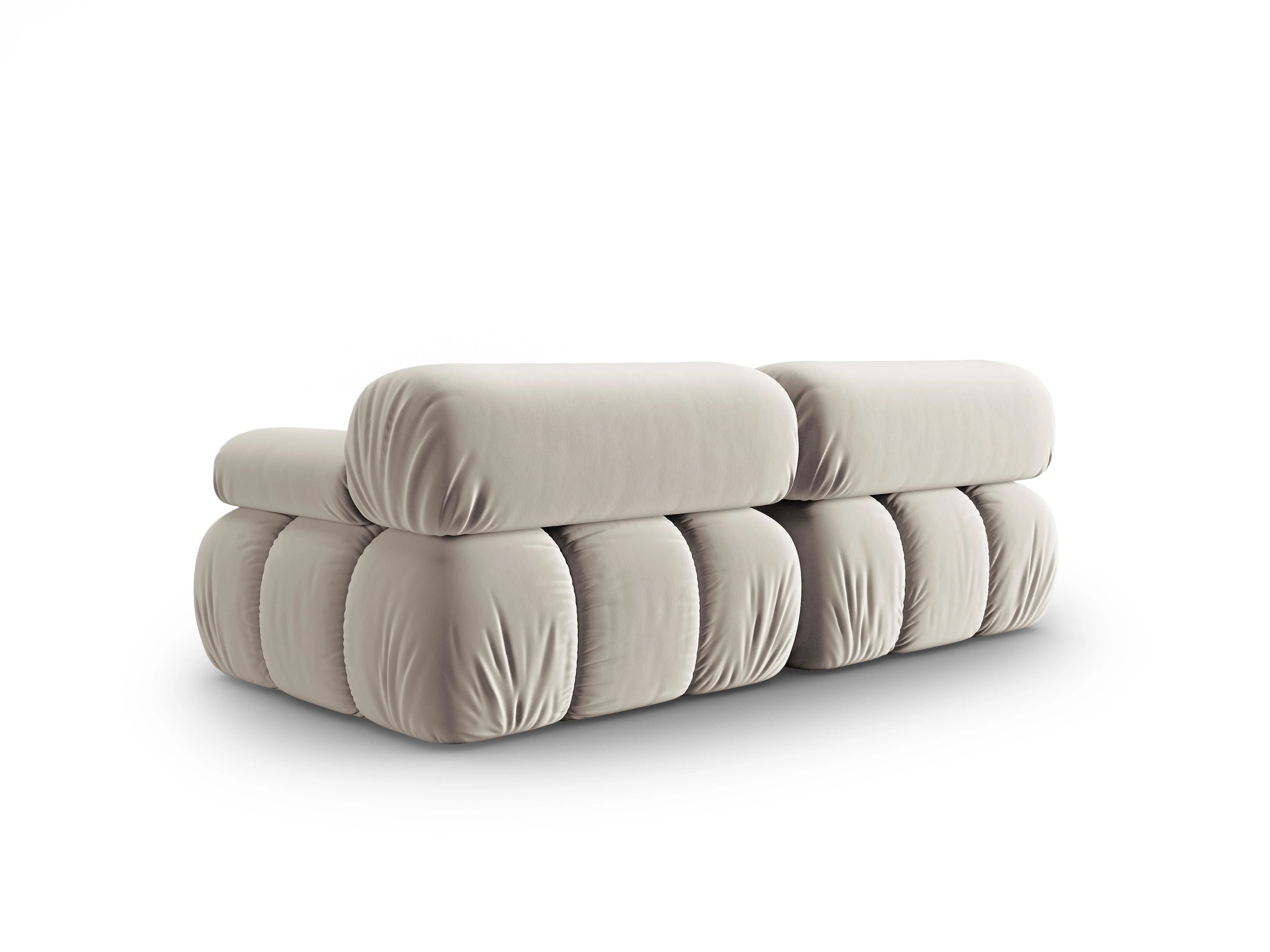 Sofa aksamitna 2-osobowa CORTINA beżowy - Image 3