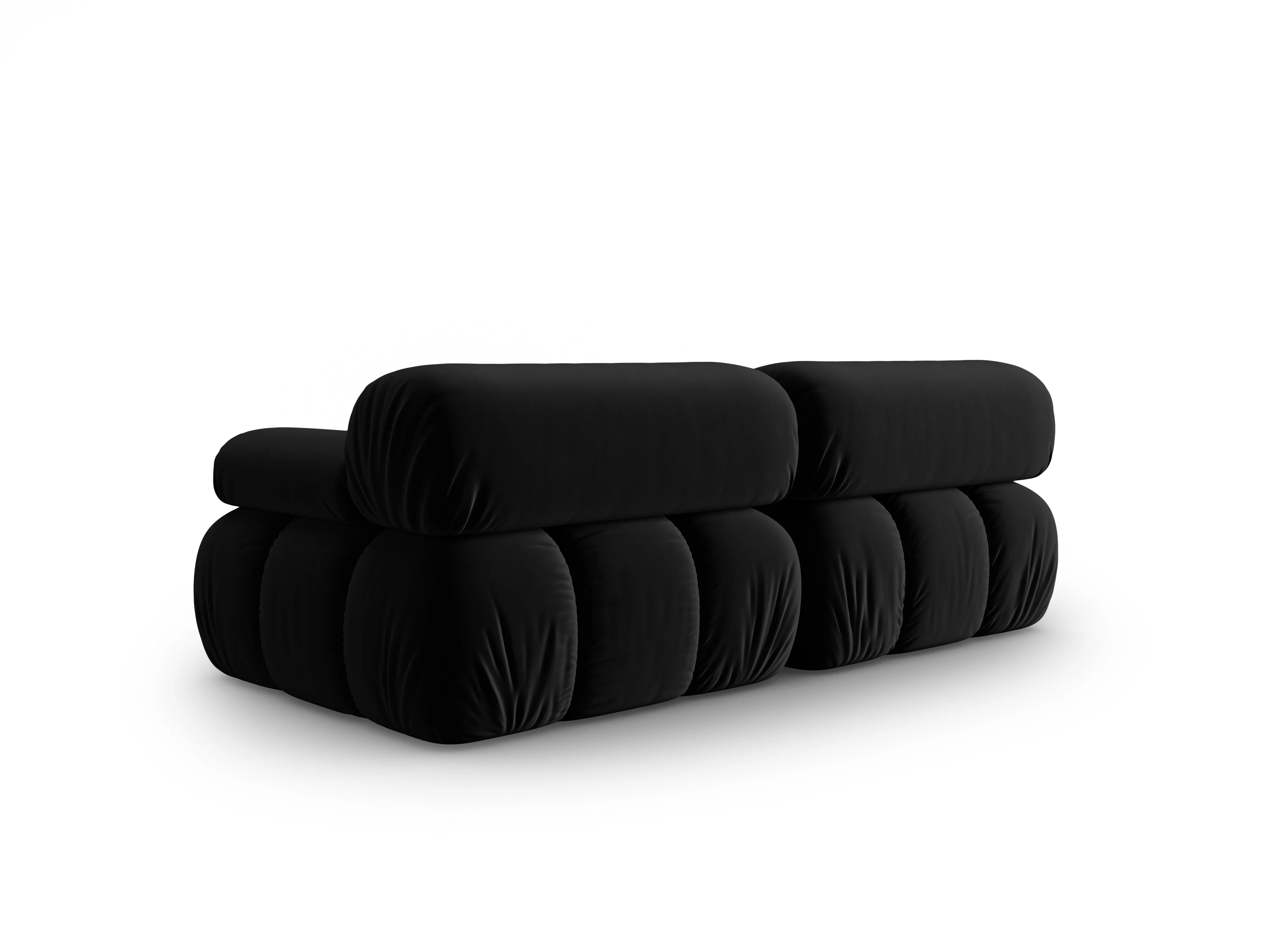 Sofa aksamitna 2-osobowa CORTINA czarny - Image 3