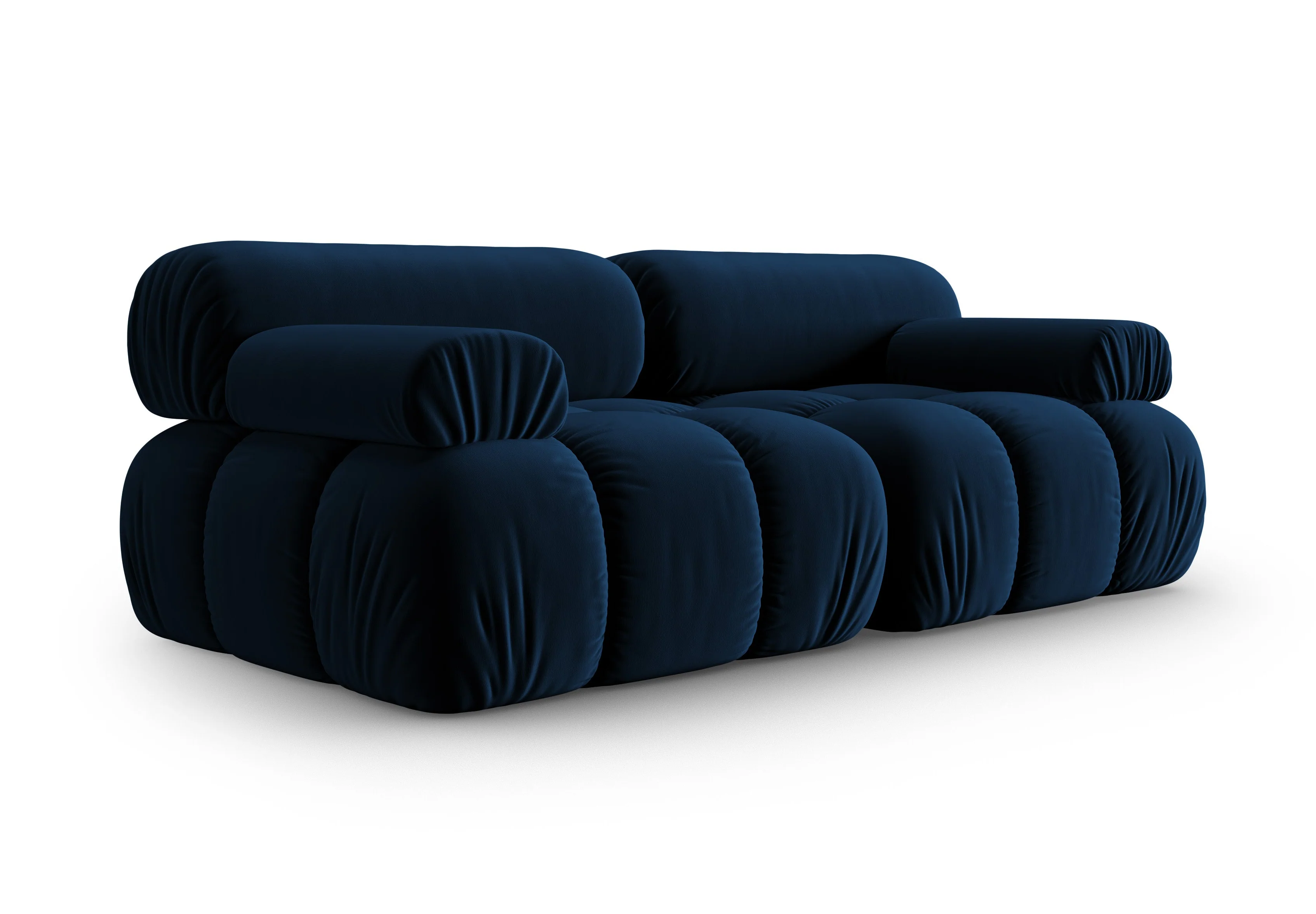 Sofa aksamitna 2-osobowa CORTINA królewski niebieski