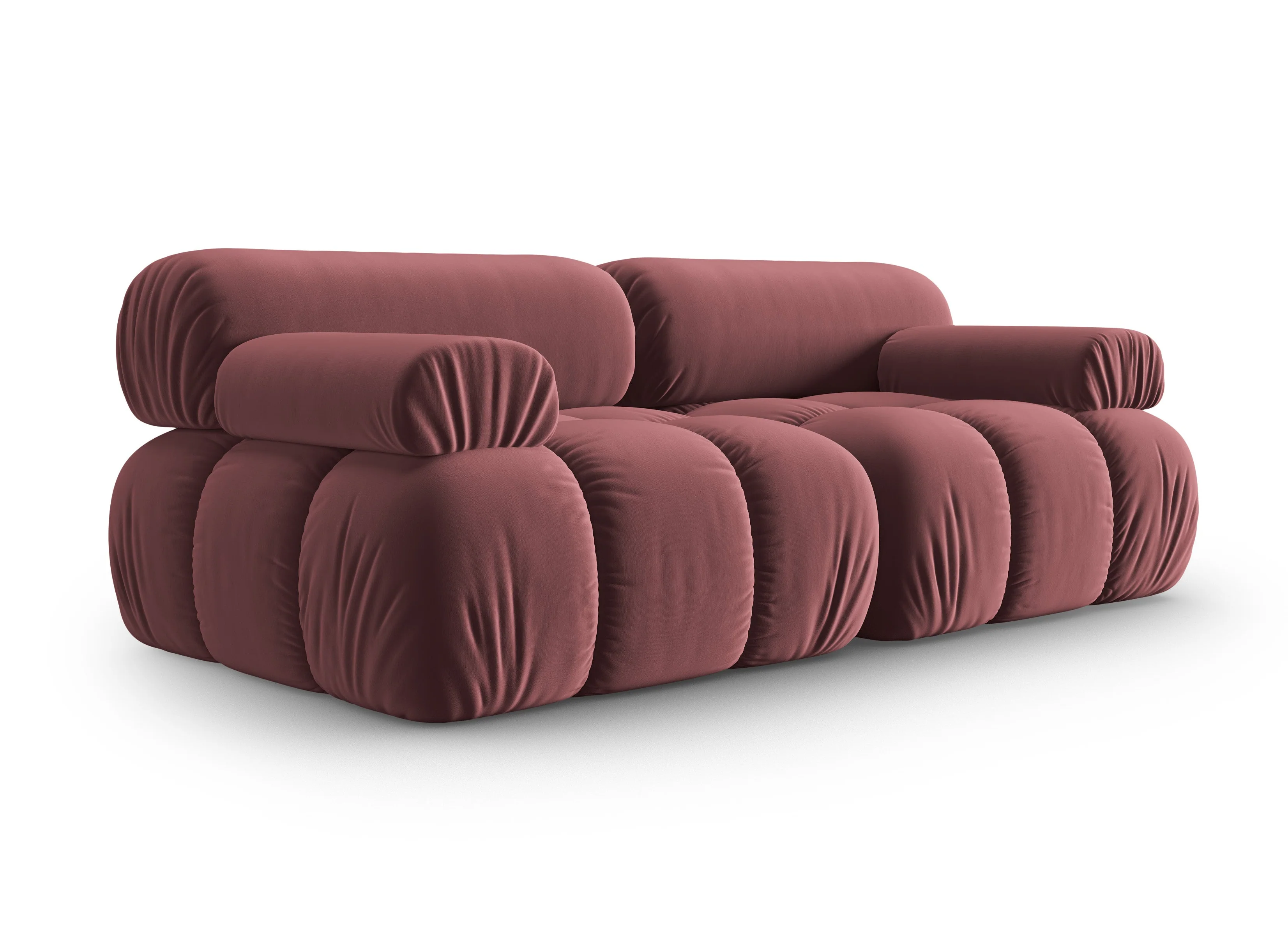 Sofa aksamitna 2-osobowa CORTINA różowy