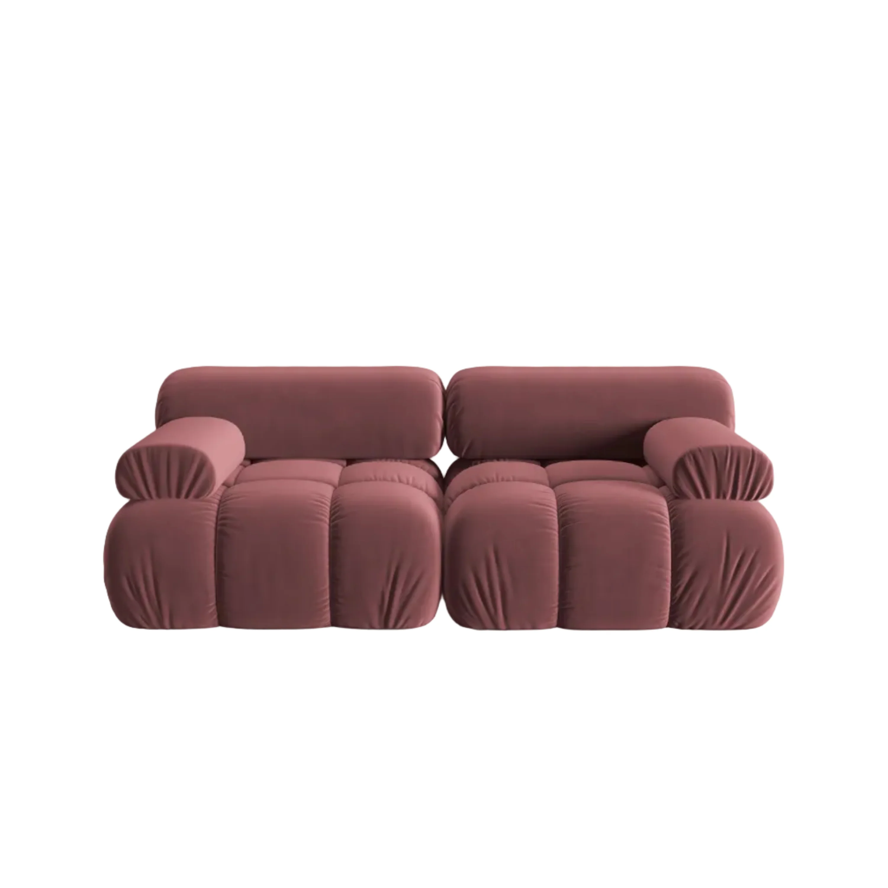 Sofa aksamitna 2-osobowa CORTINA różowy - Image 2
