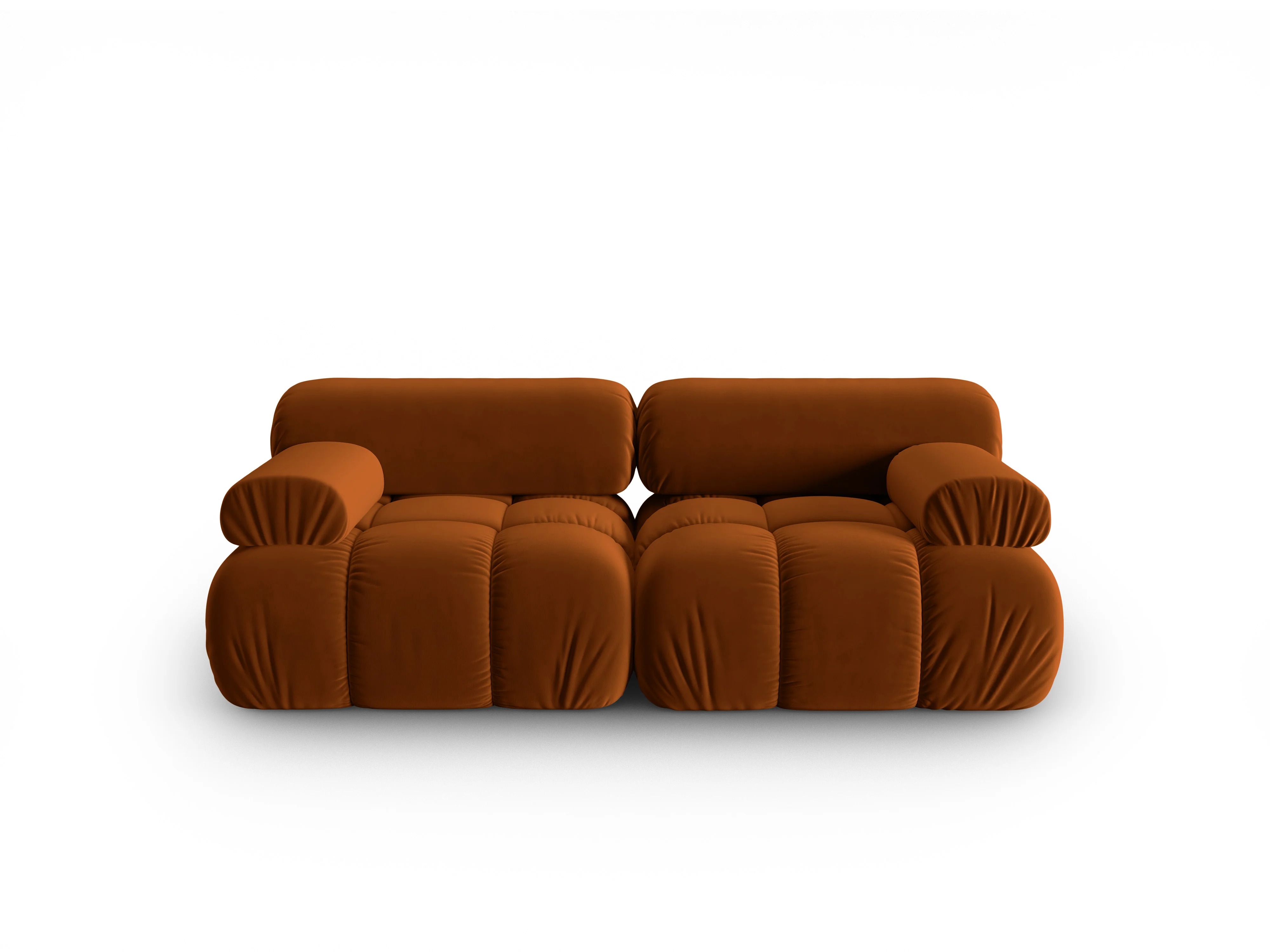 Sofa aksamitna 2-osobowa CORTINA ceglany - Image 2