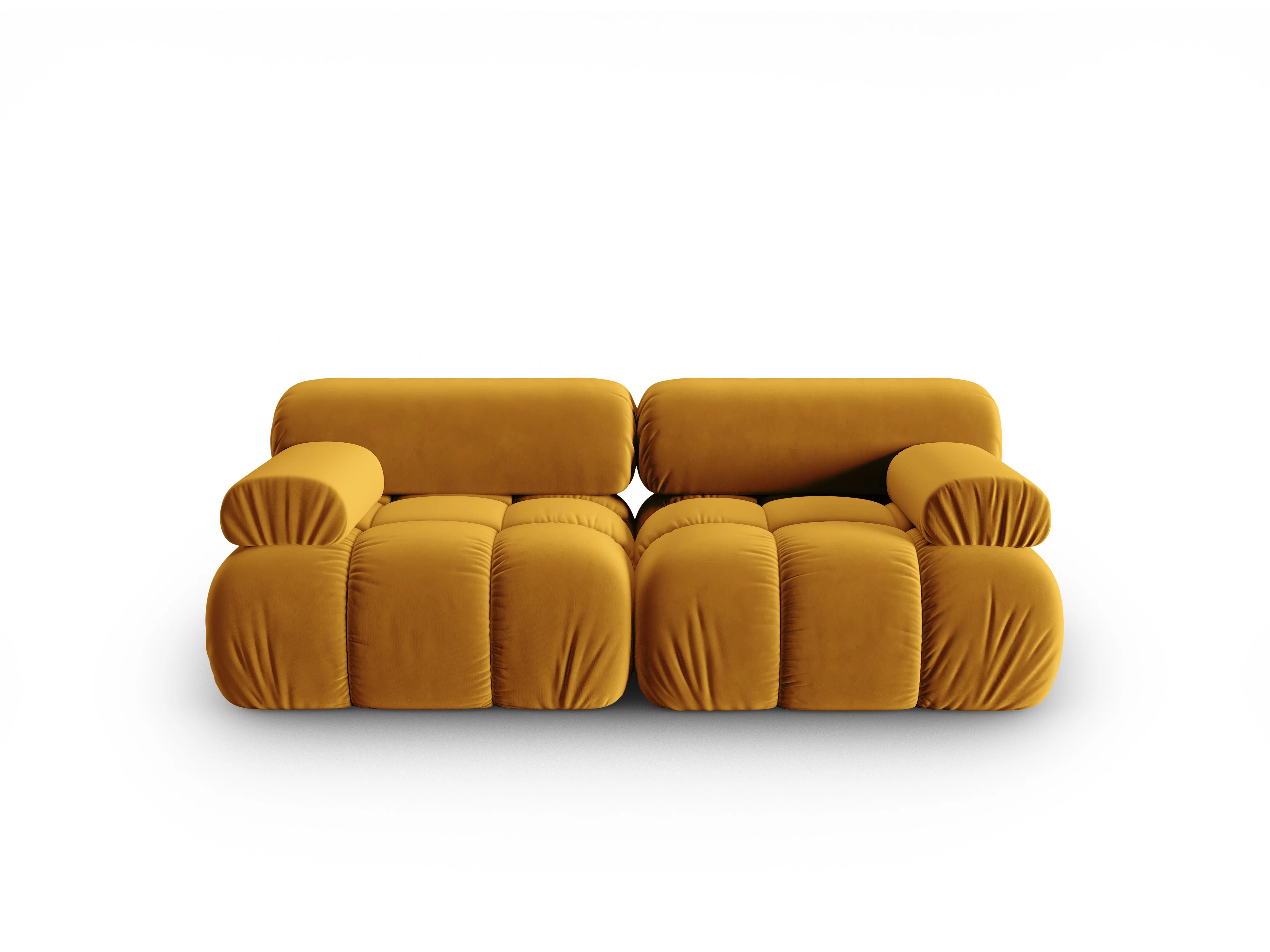 Sofa aksamitna 2-osobowa CORTINA żółty - Image 2