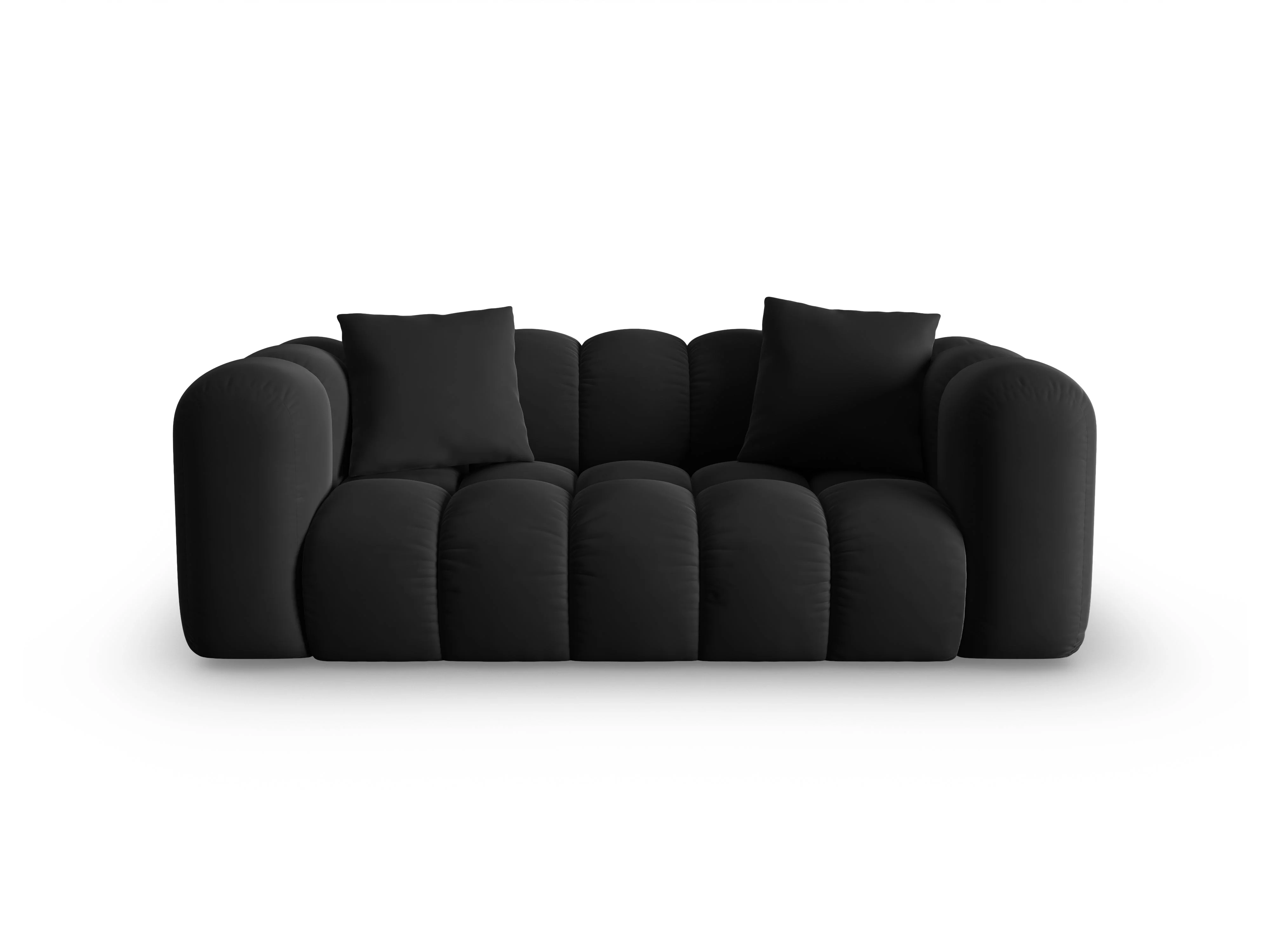 Sofa aksamitna 2-osobowa HALLEY czarny - Image 3