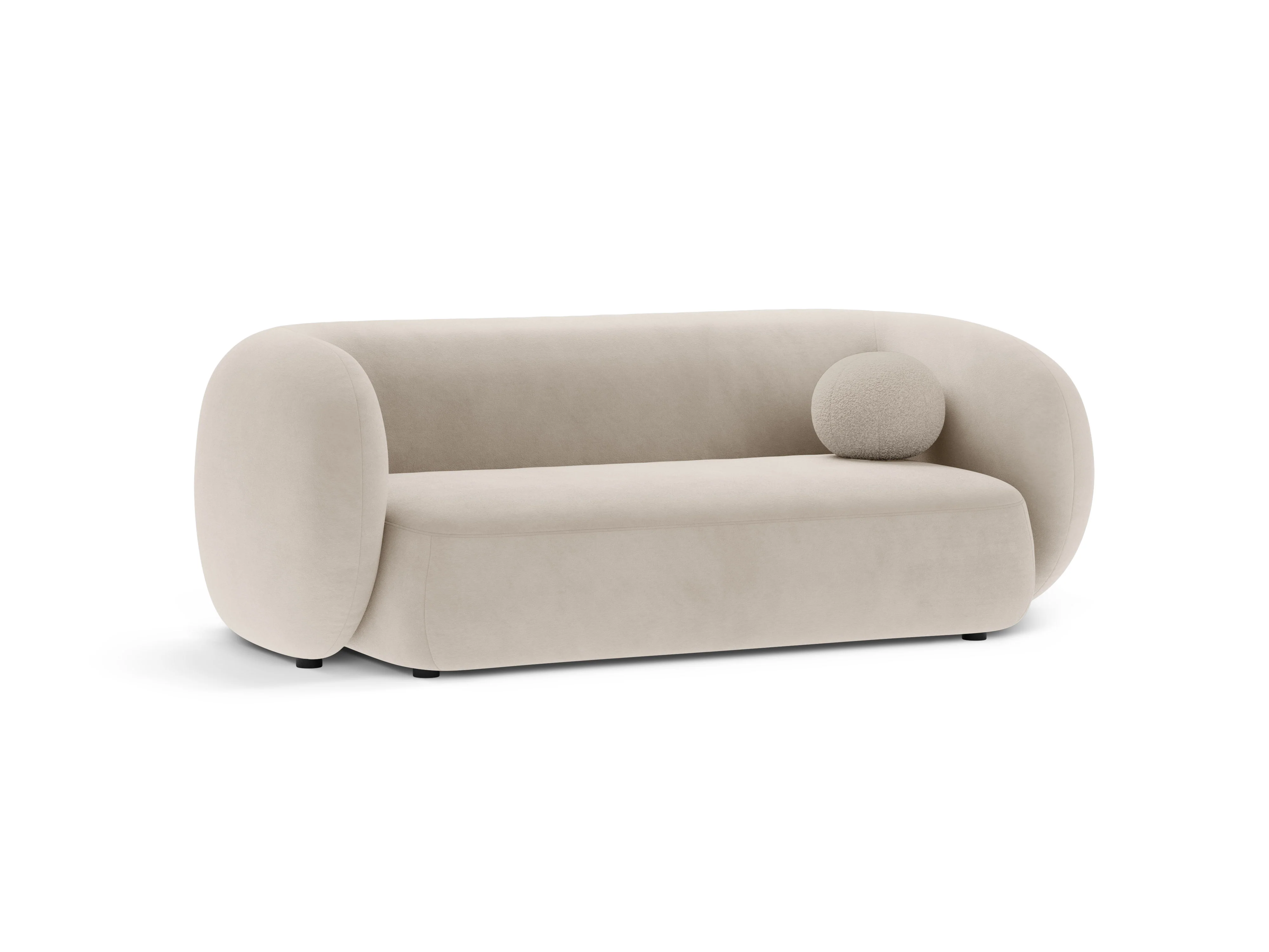 Sofa aksamitna 2-osobowa KATE beżowy - Image 2