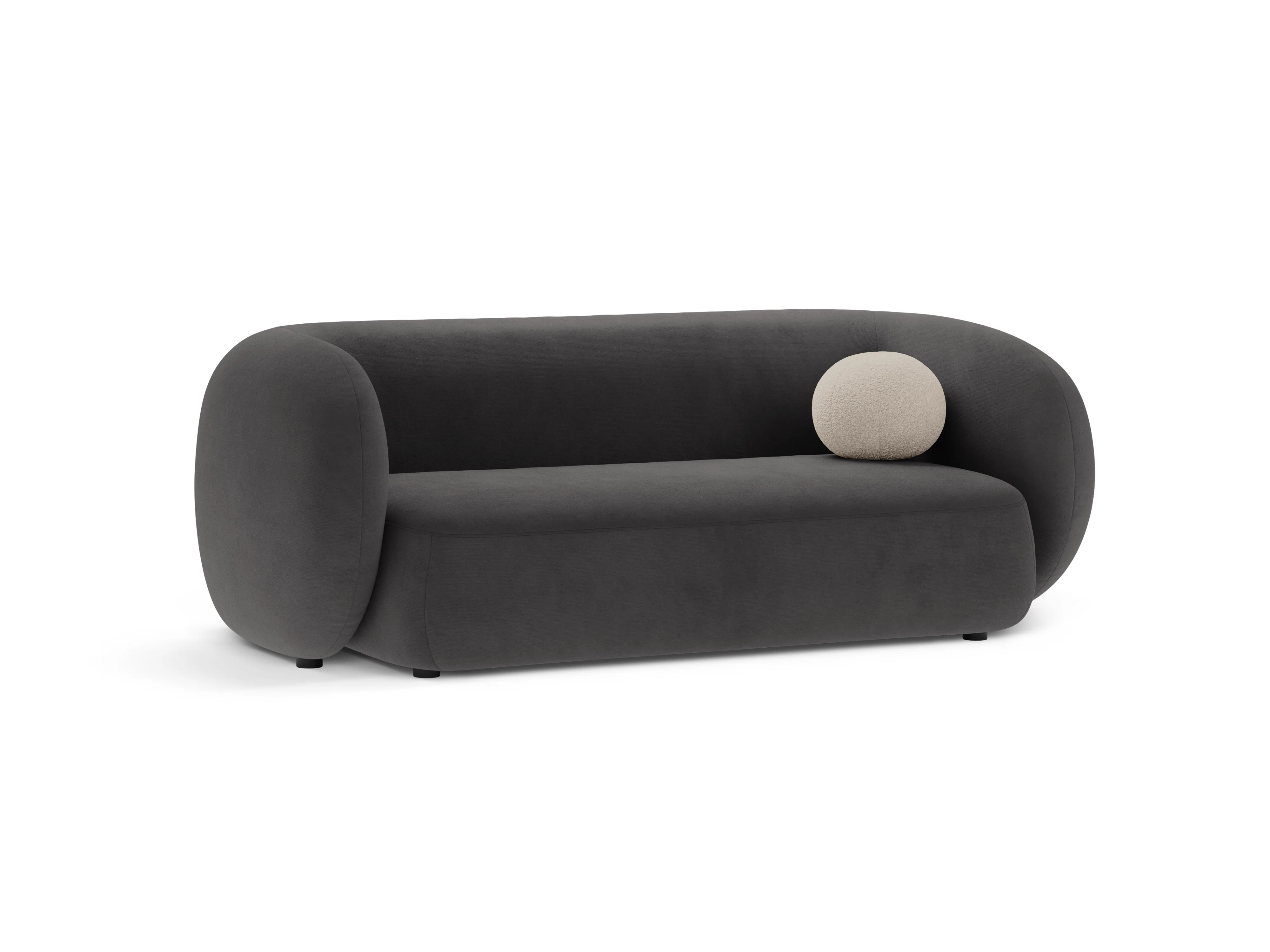 Sofa aksamitna 2-osobowa KATE ciemnoszary - Image 2