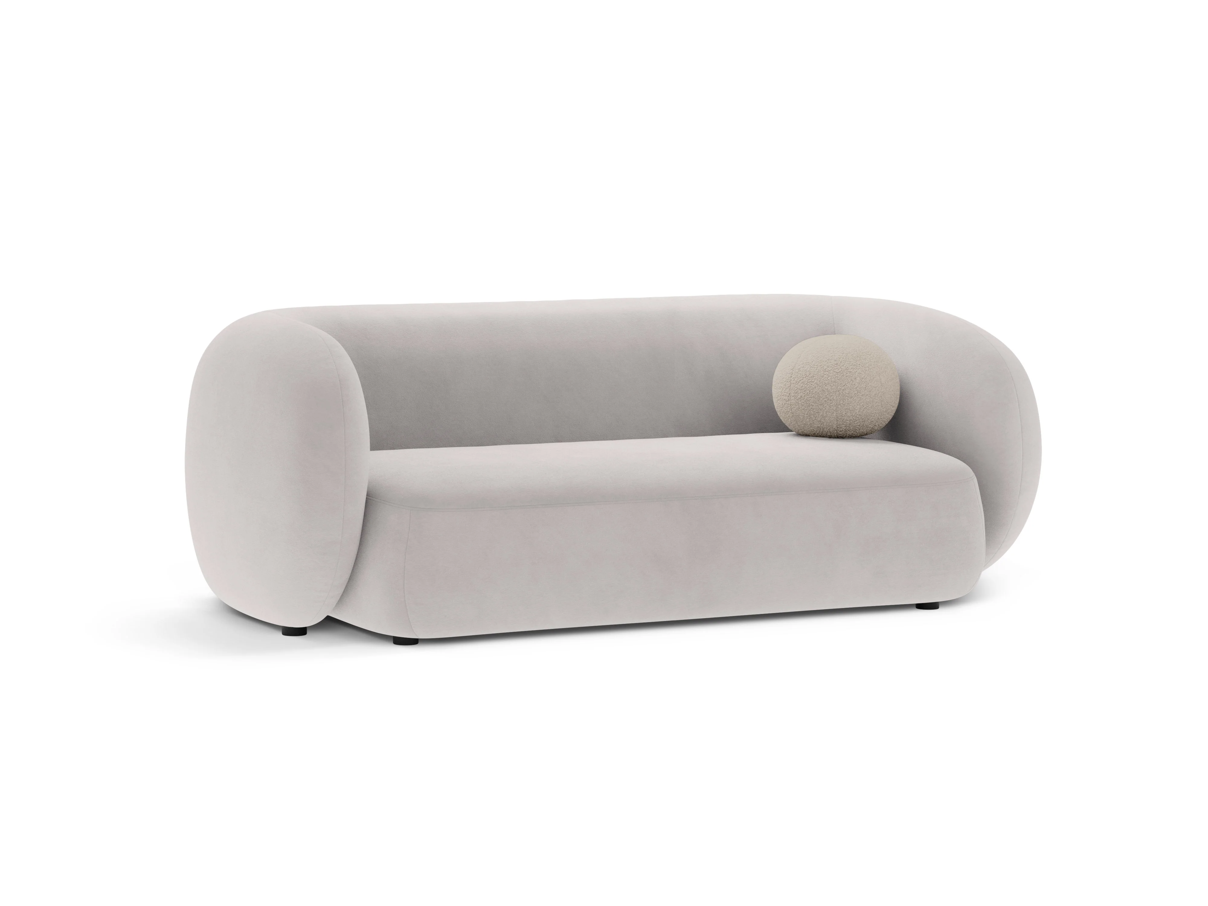 Sofa aksamitna 2-osobowa KATE jasnoszary - Image 2