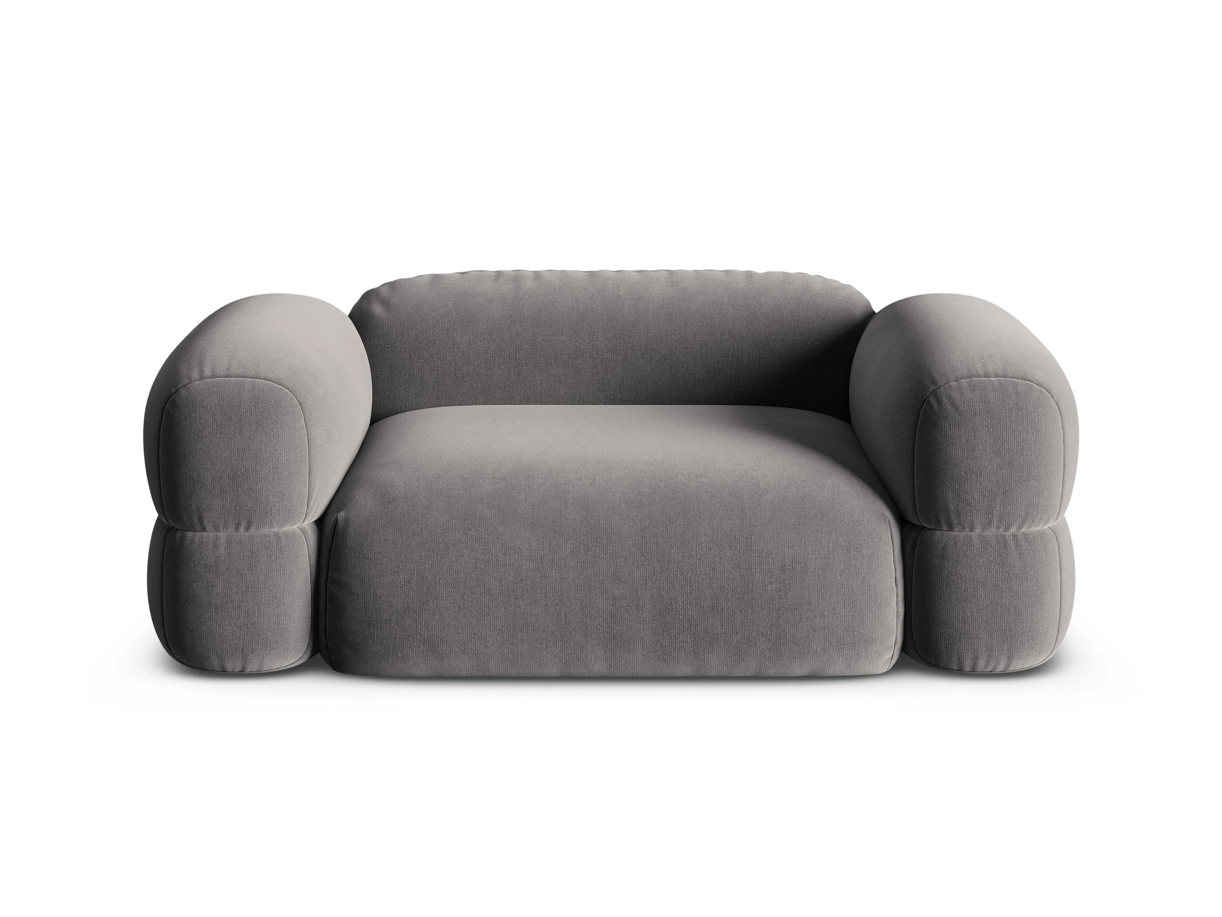 Sofa aksamitna 2-osobowa ROGER szary - Image 3