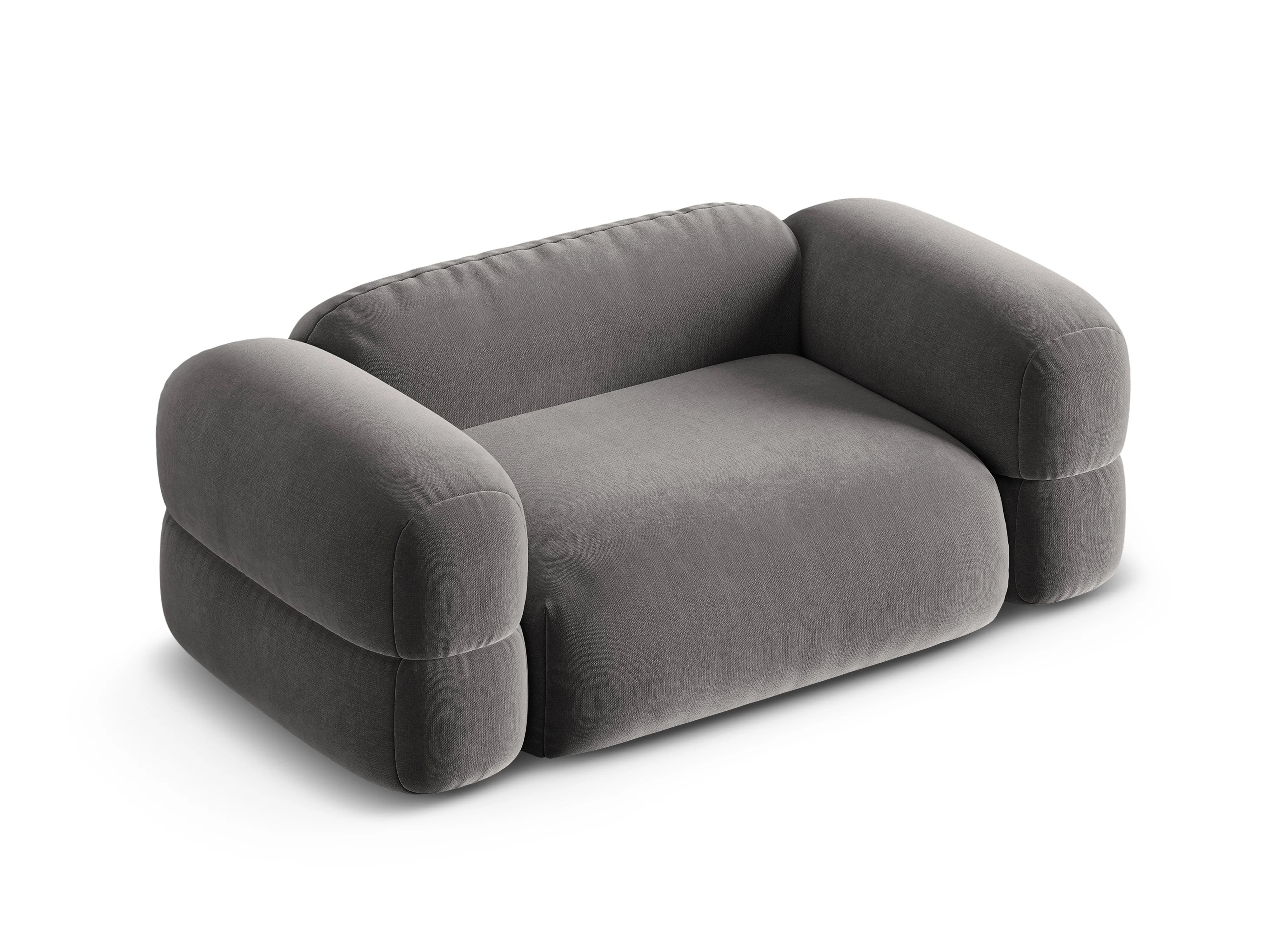 Sofa aksamitna 2-osobowa ROGER szary - Image 4