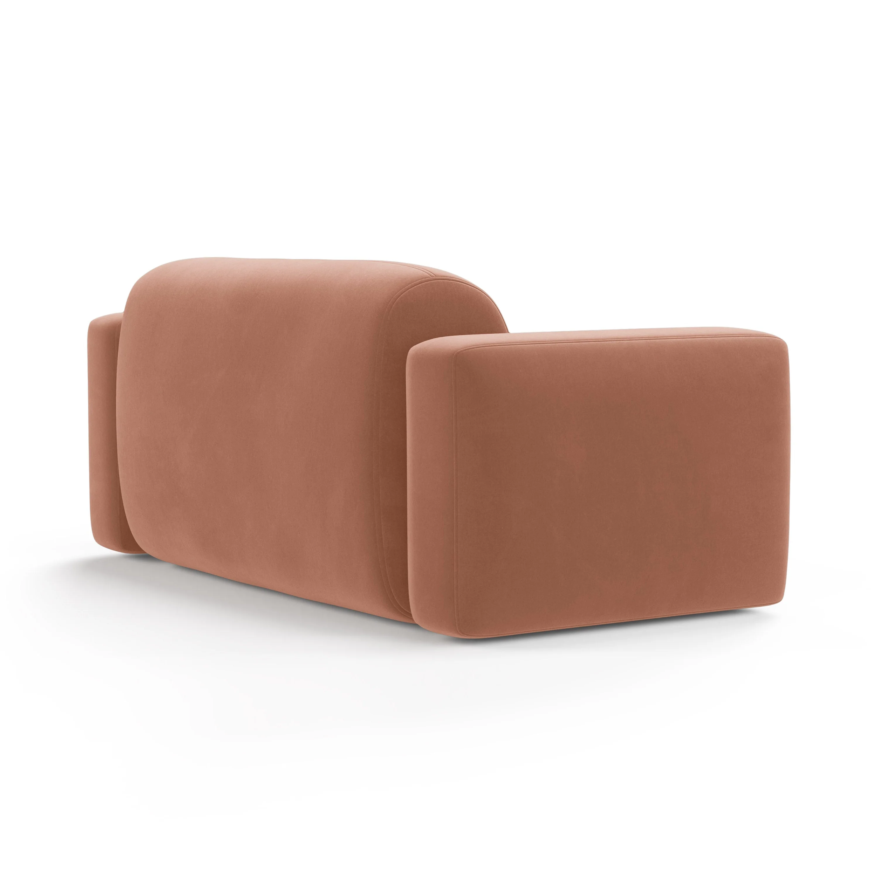 Sofa aksamitna 2-osobowa STRINO różowy - Image 3