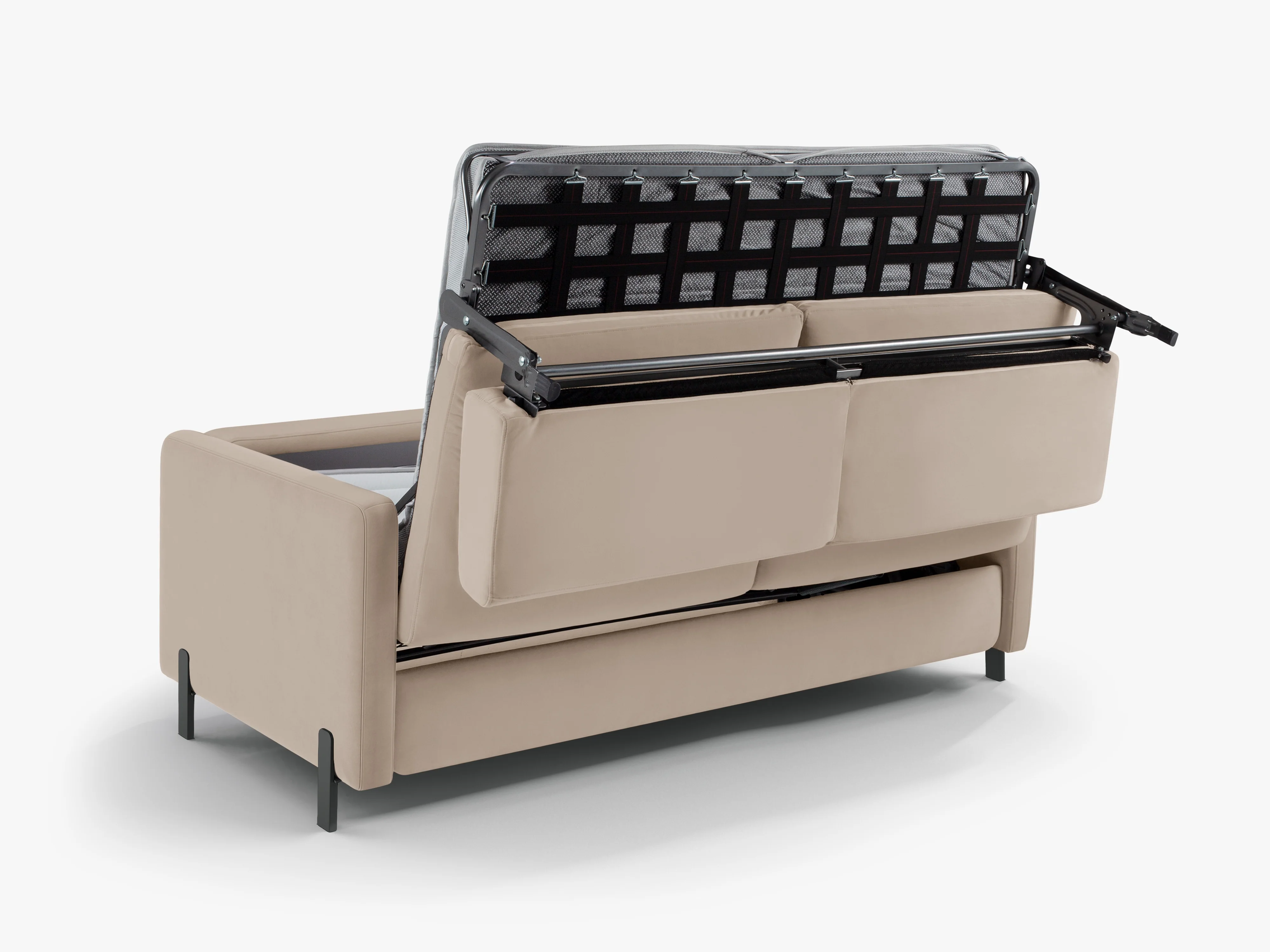 Sofa aksamitna 2-osobowa z funkcją spania GLORIA beżowy - Image 4