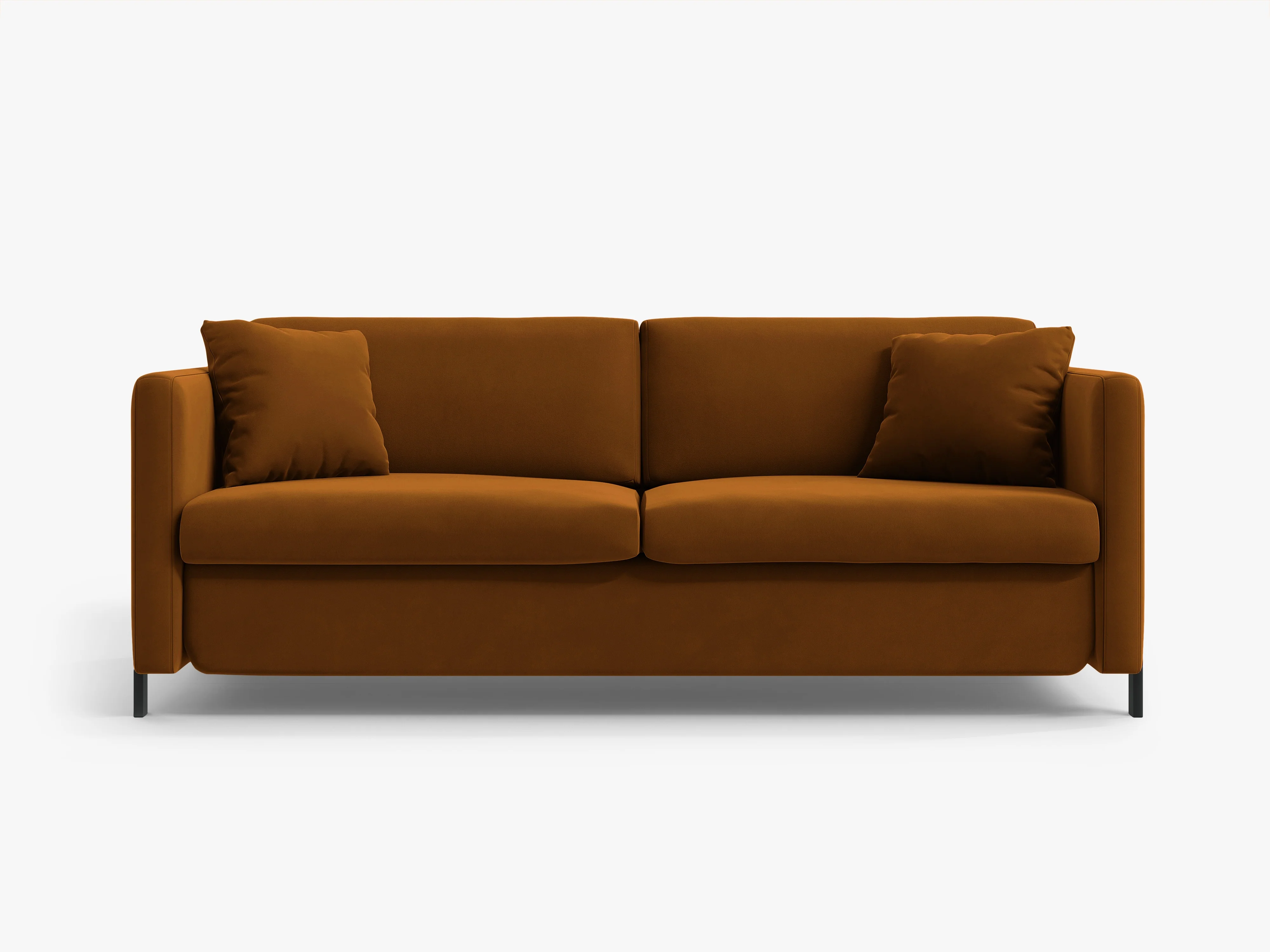 Sofa aksamitna 2-osobowa z funkcją spania GLORIA brązowy - Image 3