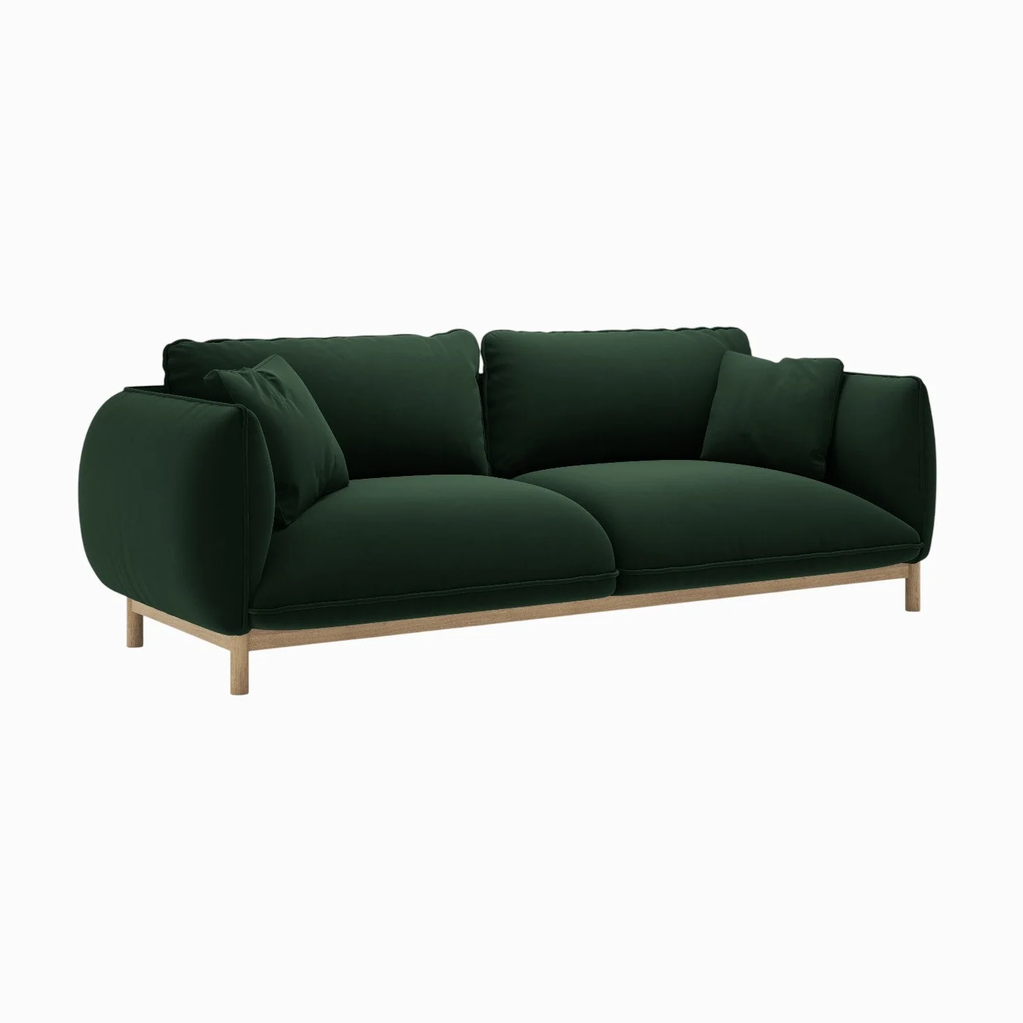 Sofa aksamitna 3-osobowa ADA butelkowa zieleń