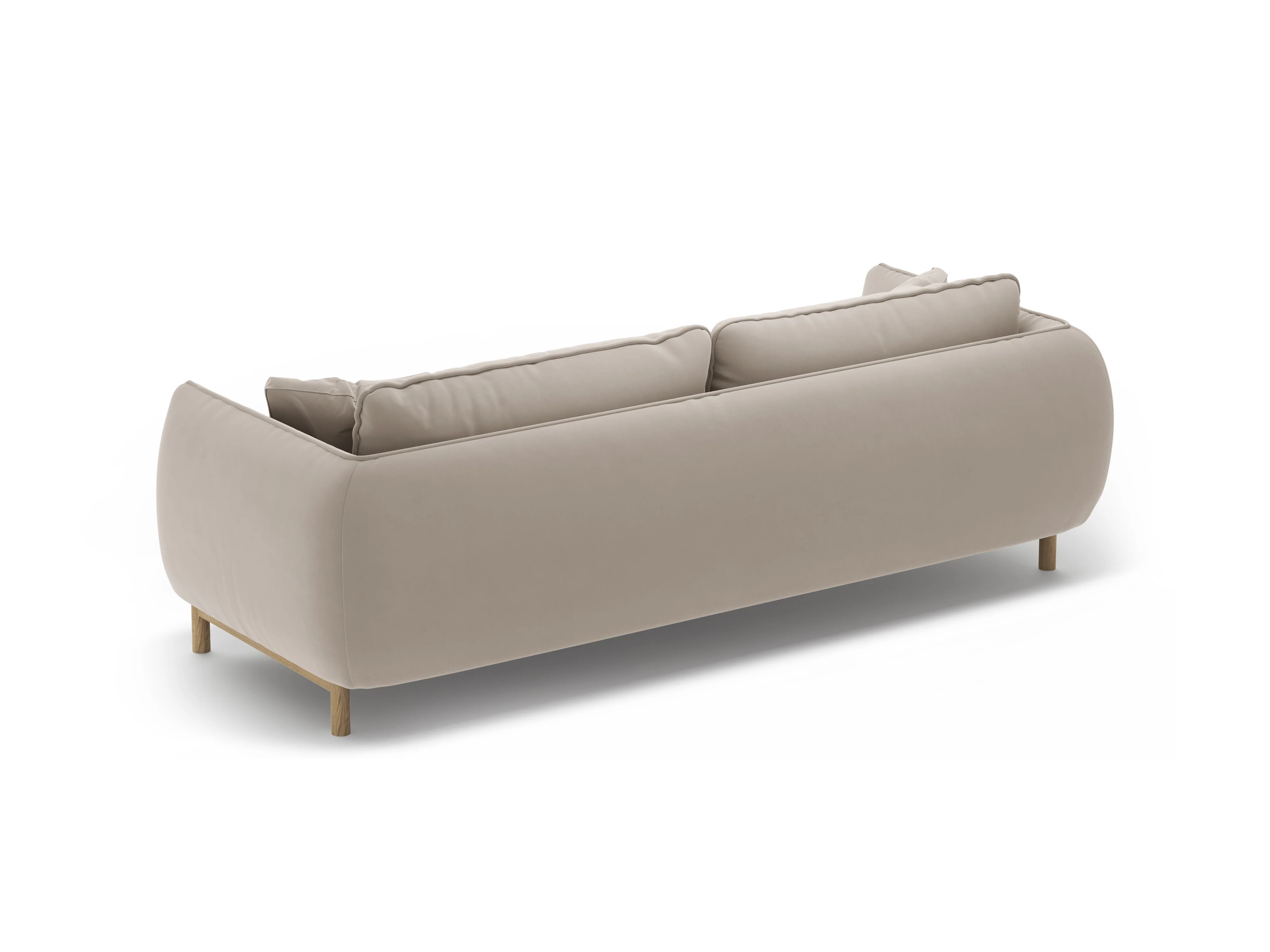 Sofa aksamitna 3-osobowa ADA jasnobeżowy - Image 5