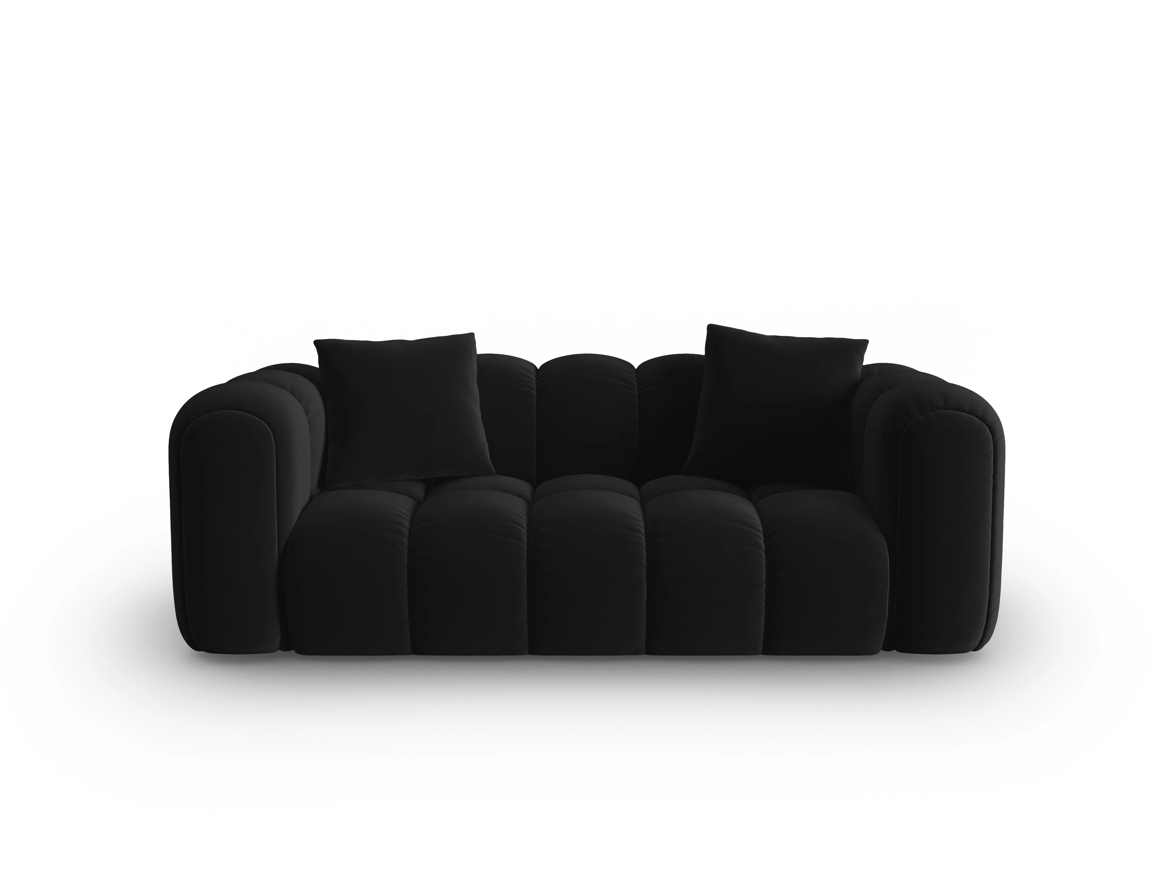 Sofa aksamitna 3-osobowa ASTRO czarny - Image 2
