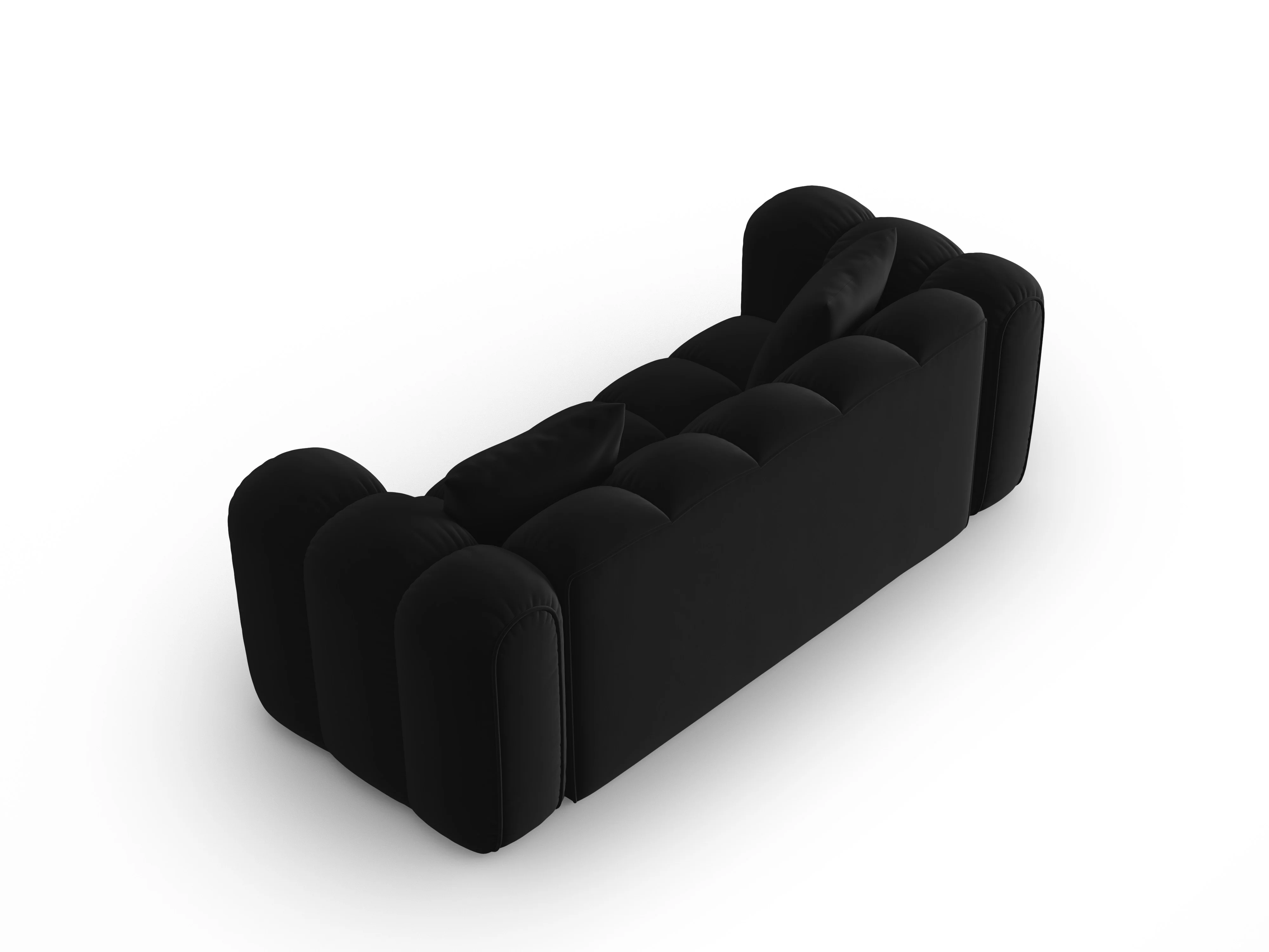 Sofa aksamitna 3-osobowa ASTRO czarny - Image 3