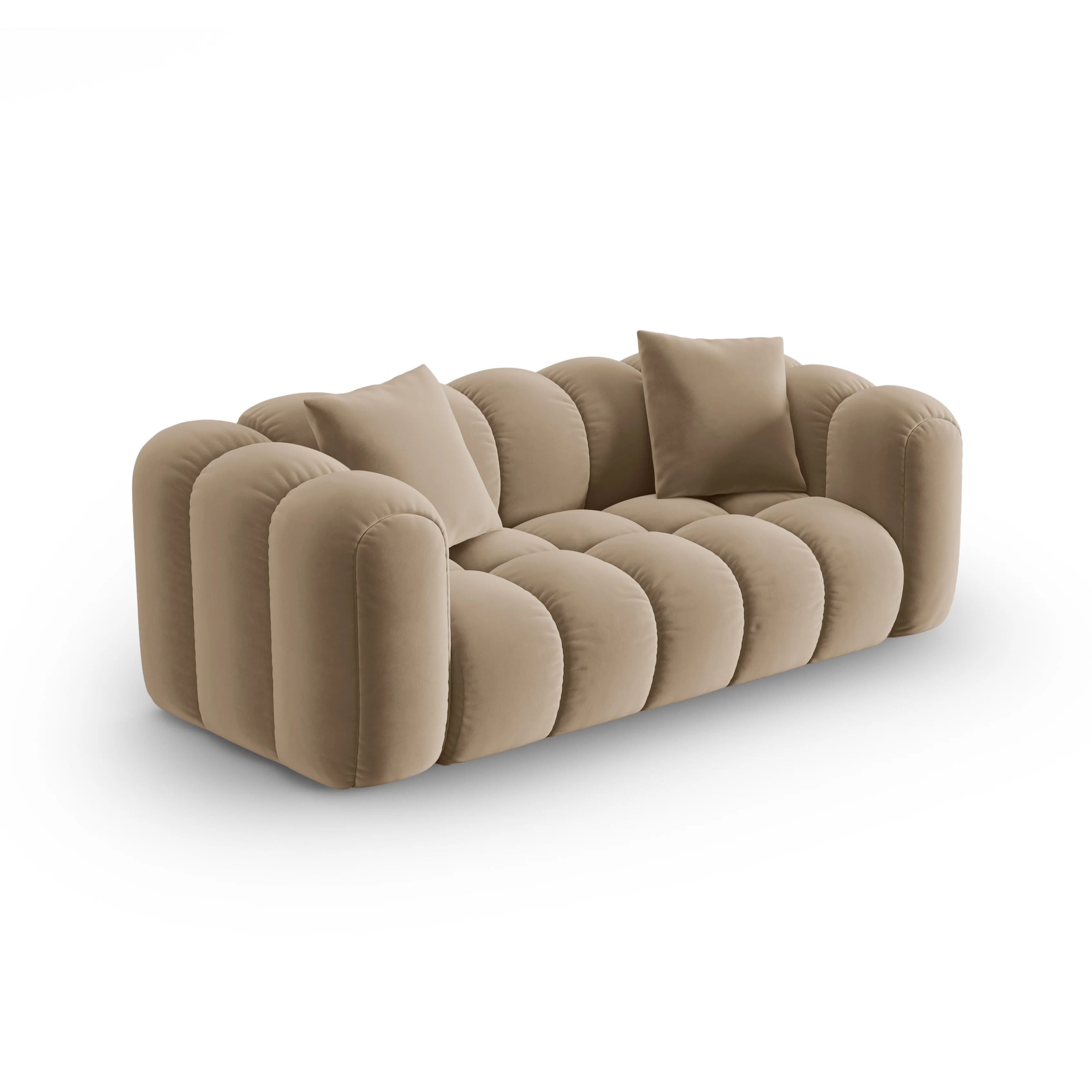 Sofa aksamitna 3-osobowa ASTRO piaskowy