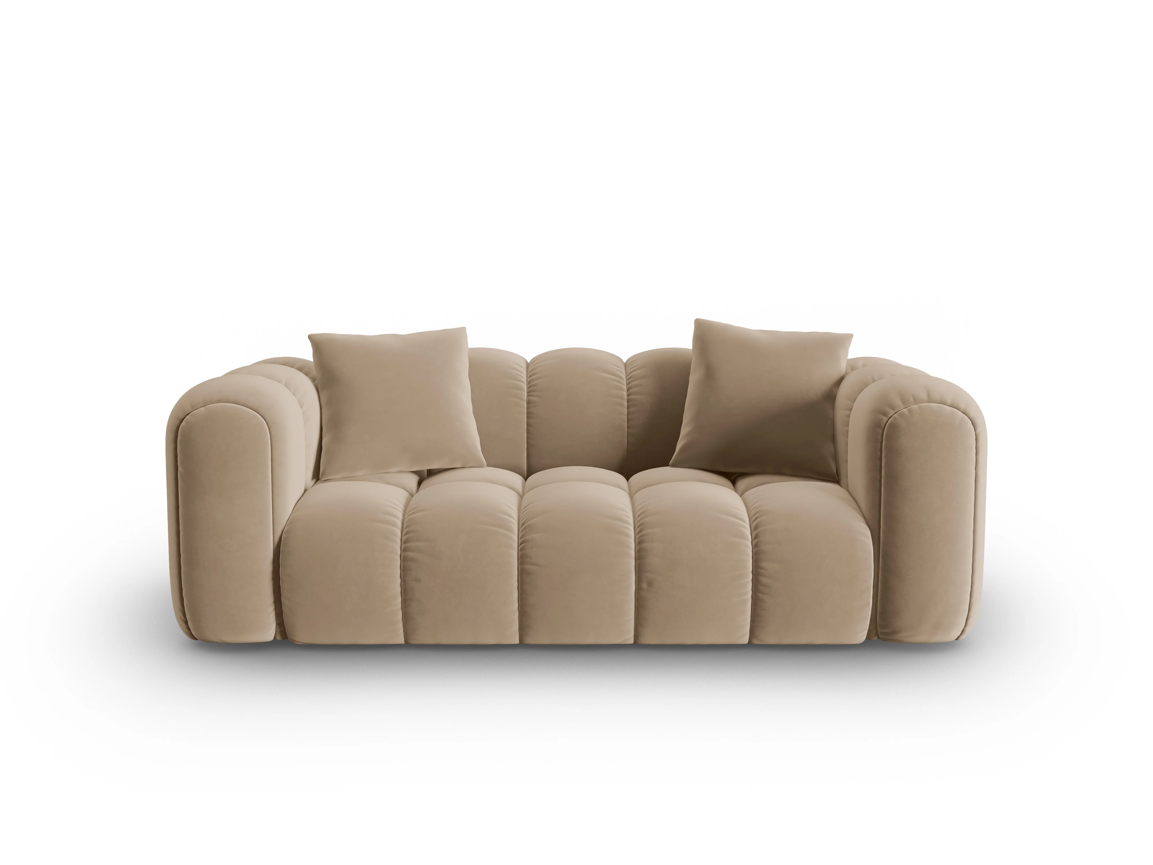 Sofa aksamitna 3-osobowa ASTRO piaskowy - Image 2
