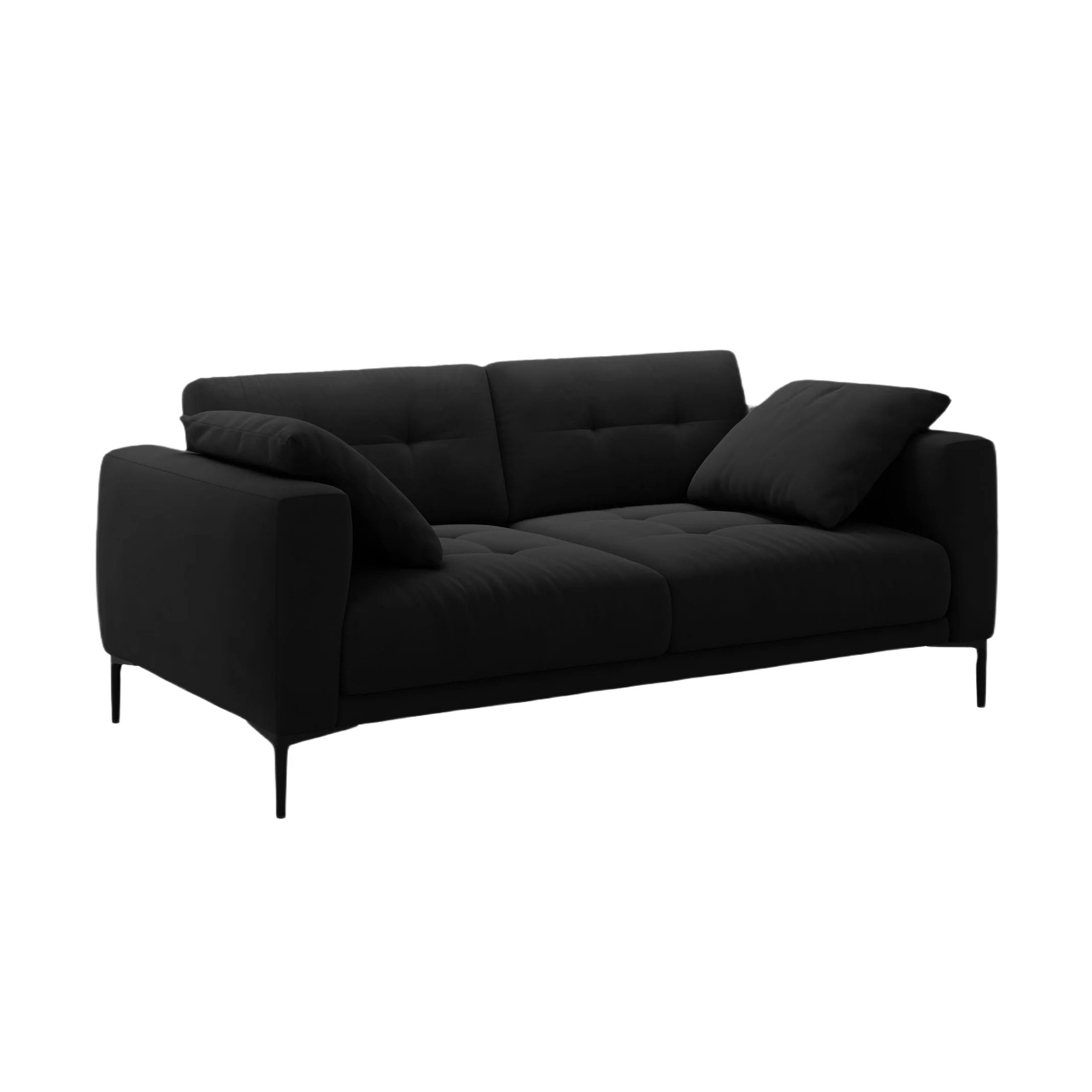 Sofa aksamitna 3-osobowa BEMY czarny