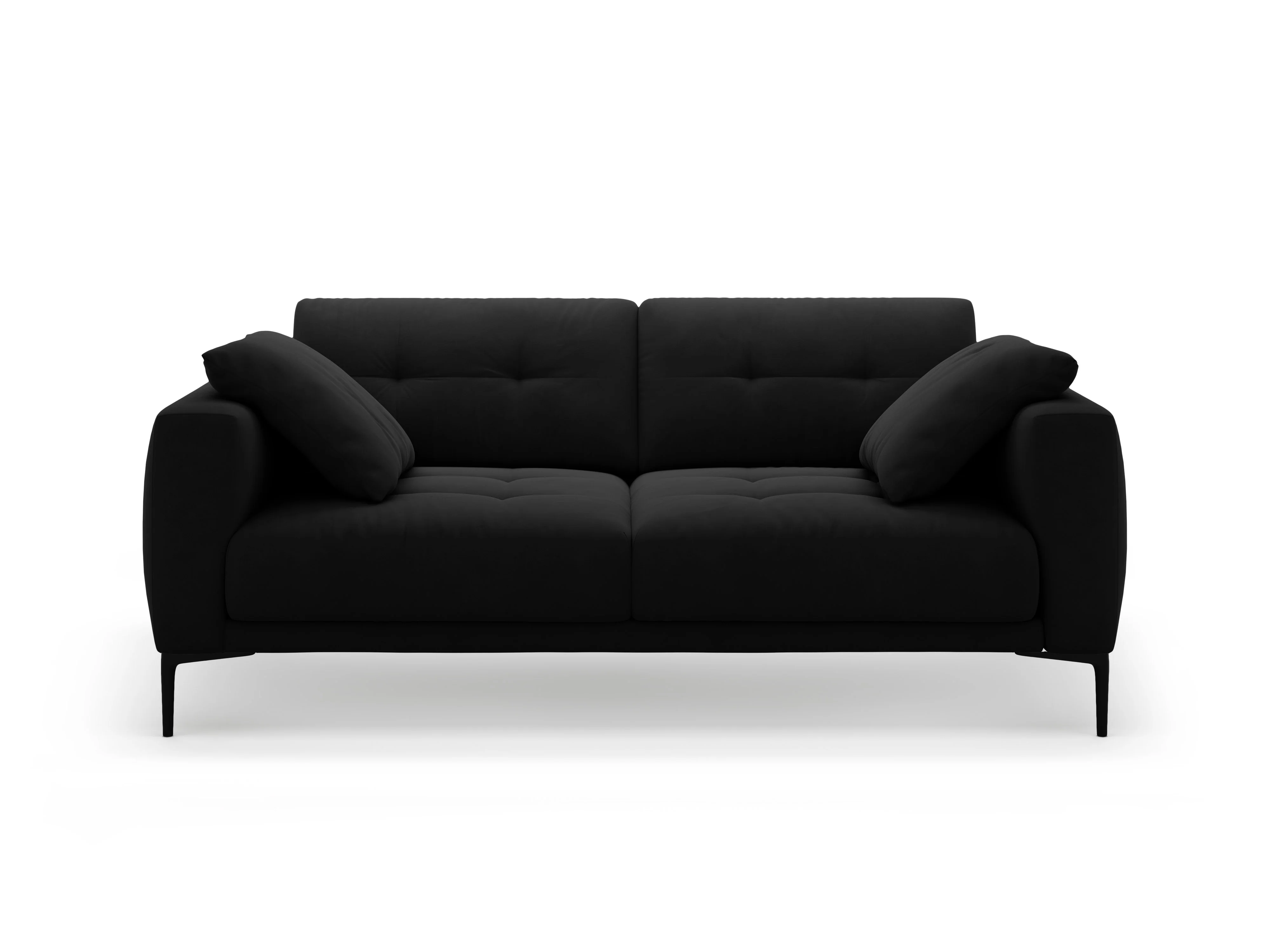 Sofa aksamitna 3-osobowa BEMY czarny - Image 4