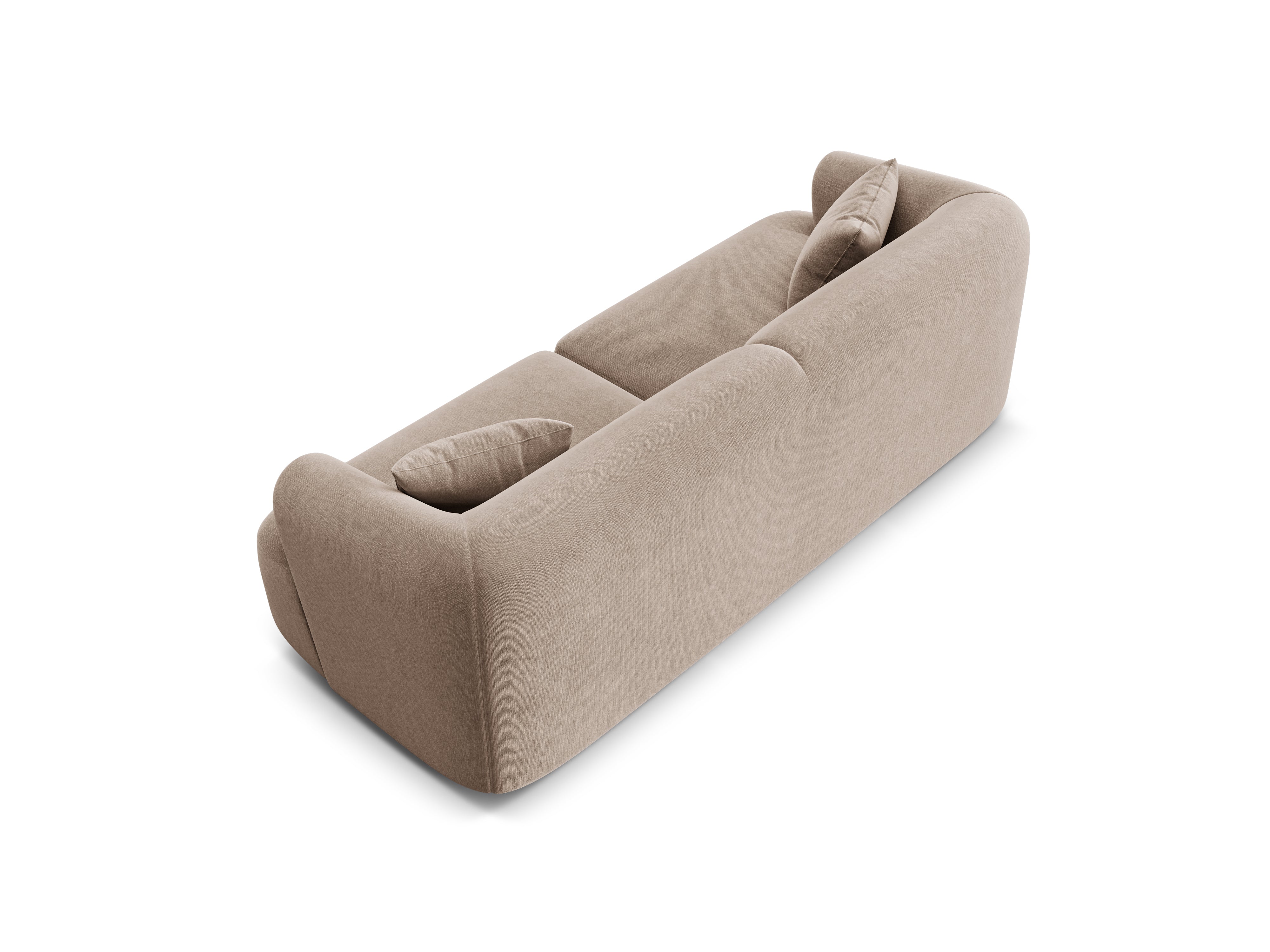 Sofa aksamitna 3-osobowa CAMPI ciemnobeżowy - Image 5