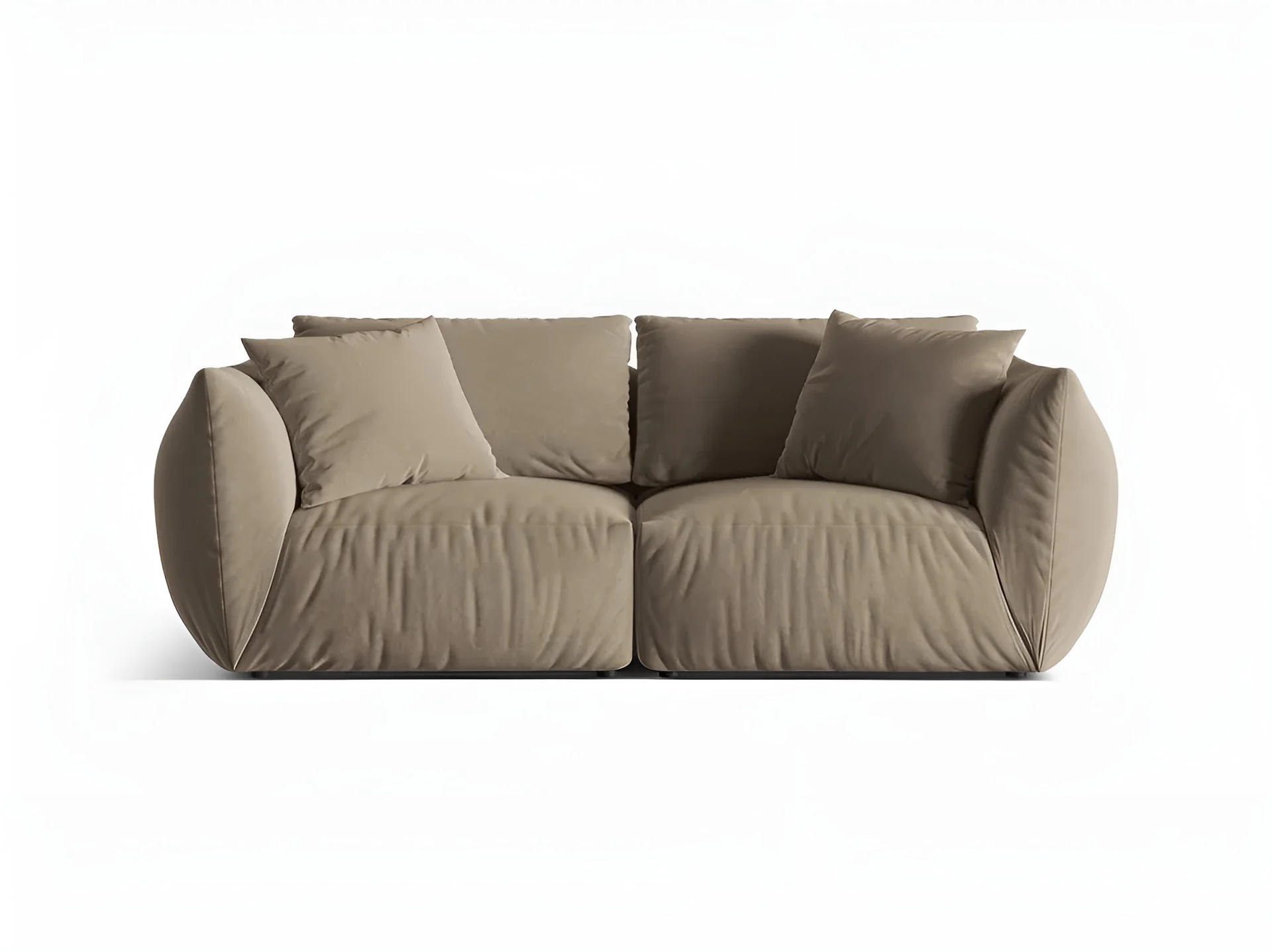 Sofa aksamitna 3-osobowa CHRIS jasnobrązowy - Image 3