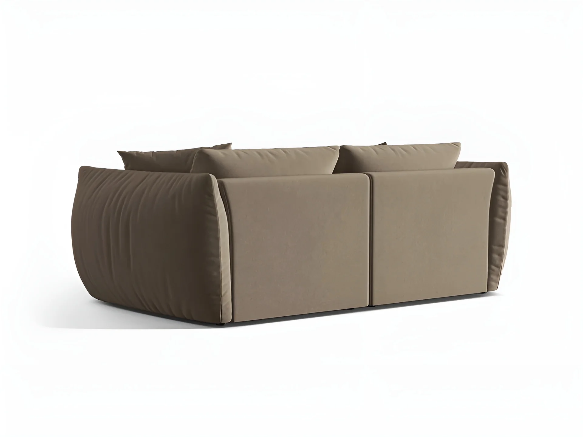 Sofa aksamitna 3-osobowa CHRIS jasnobrązowy - Image 4