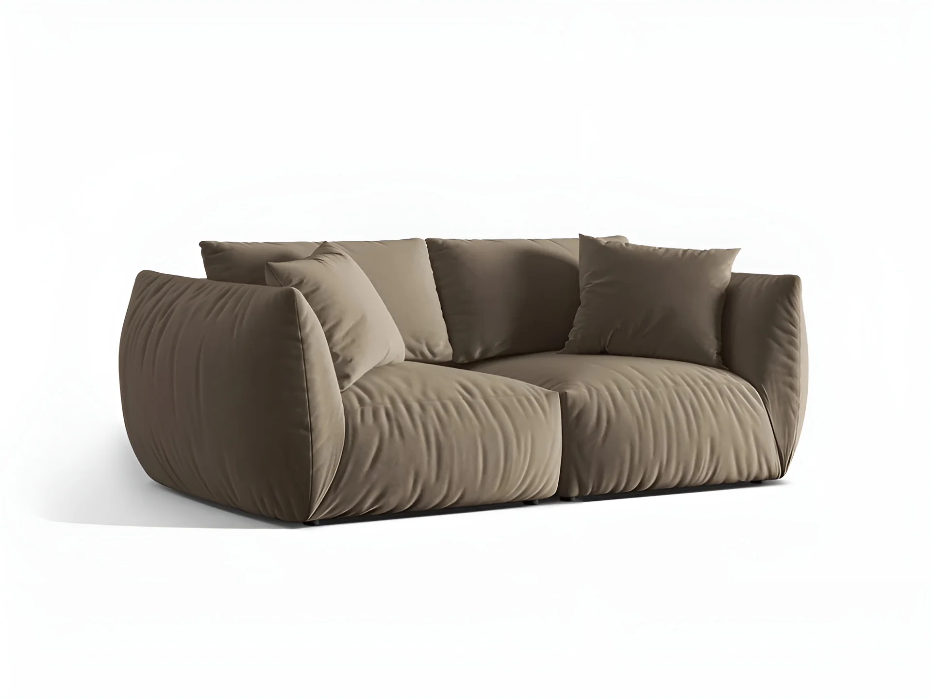 Sofa aksamitna 3-osobowa CHRIS jasnobrązowy - Image 5