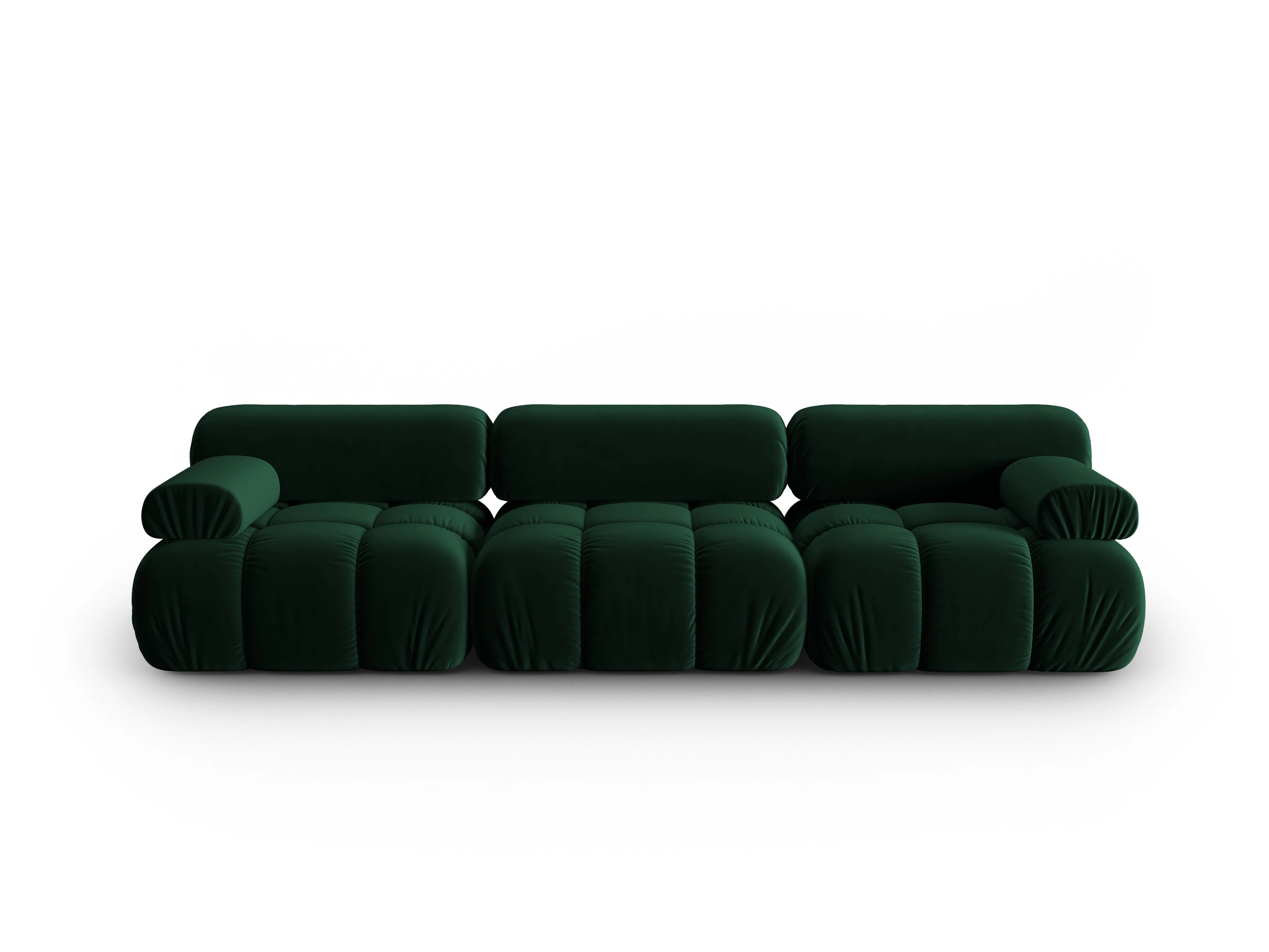 Sofa aksamitna 3-osobowa CORTINA butelkowy zielony - Image 2