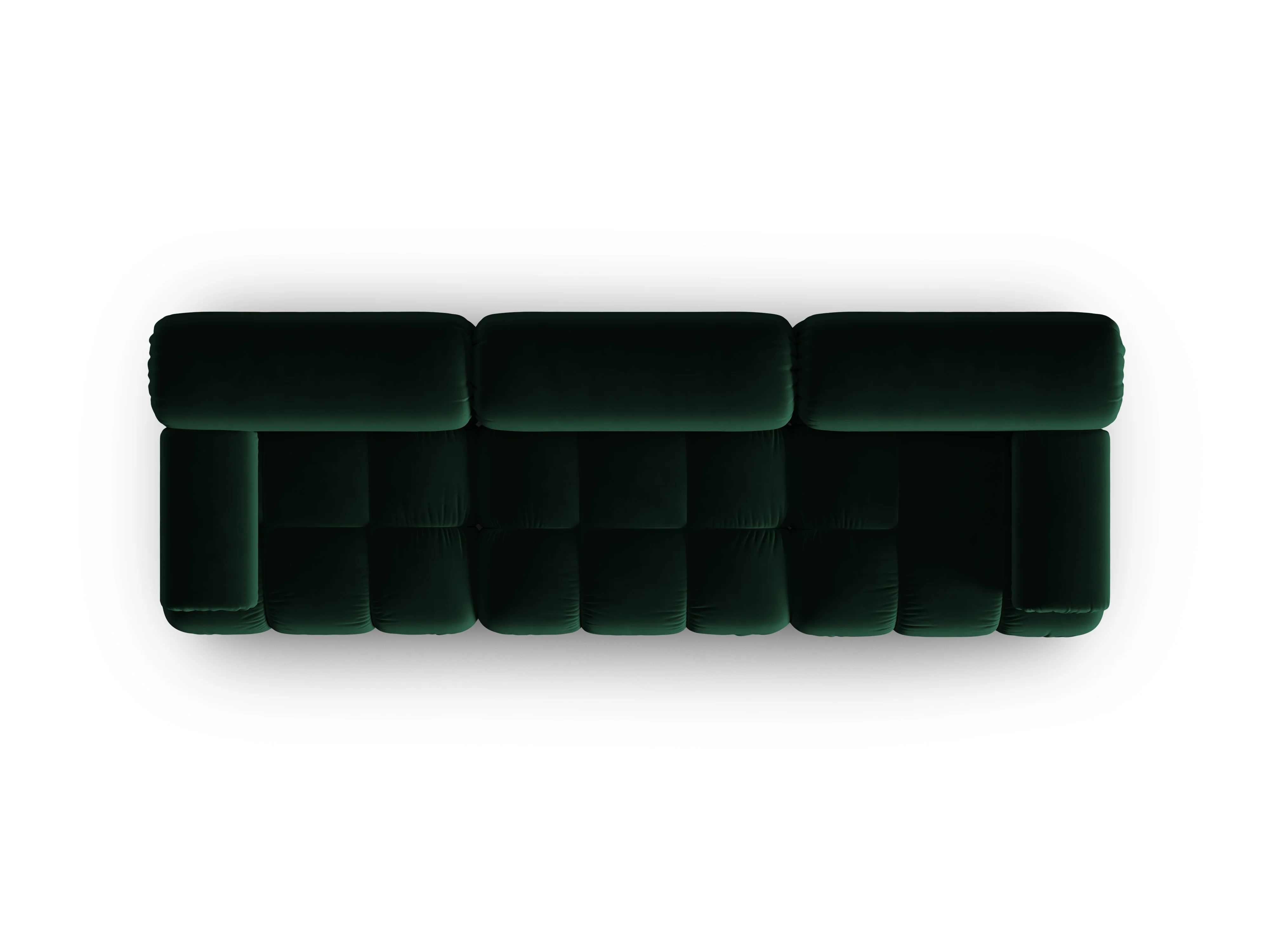 Sofa aksamitna 3-osobowa CORTINA butelkowy zielony - Image 4