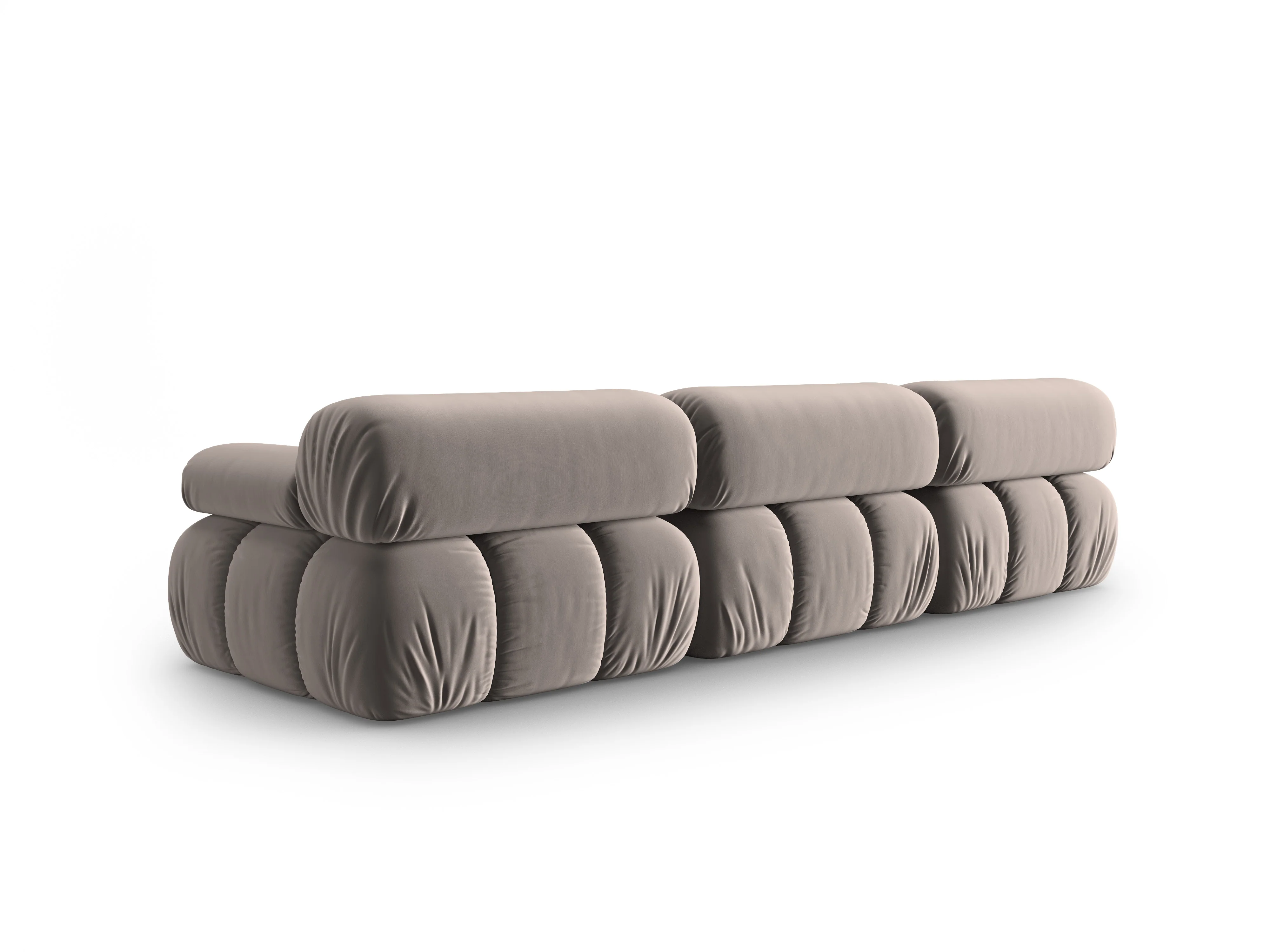Sofa aksamitna 3-osobowa CORTINA cappuccino - Image 3
