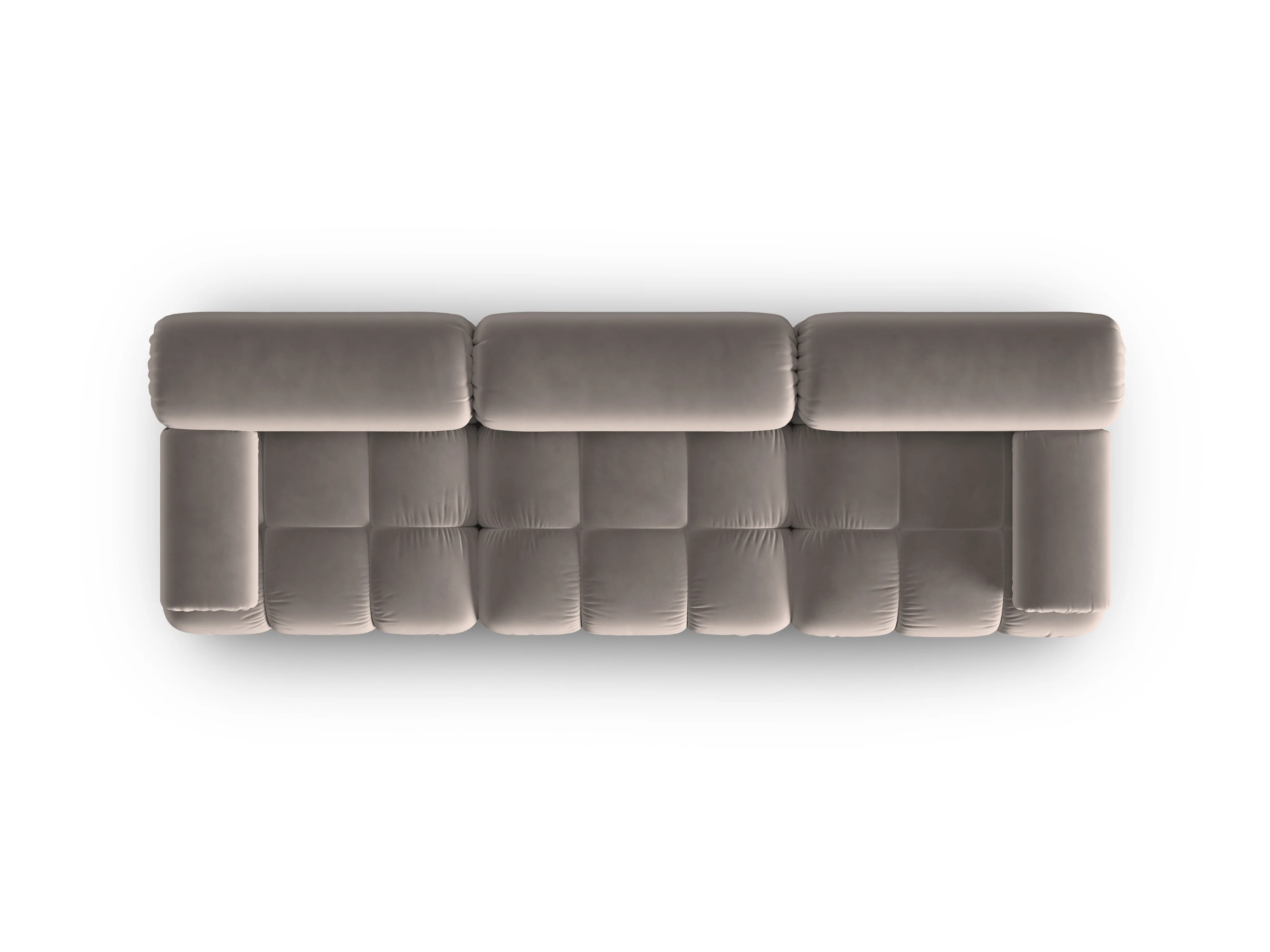 Sofa aksamitna 3-osobowa CORTINA cappuccino - Image 4