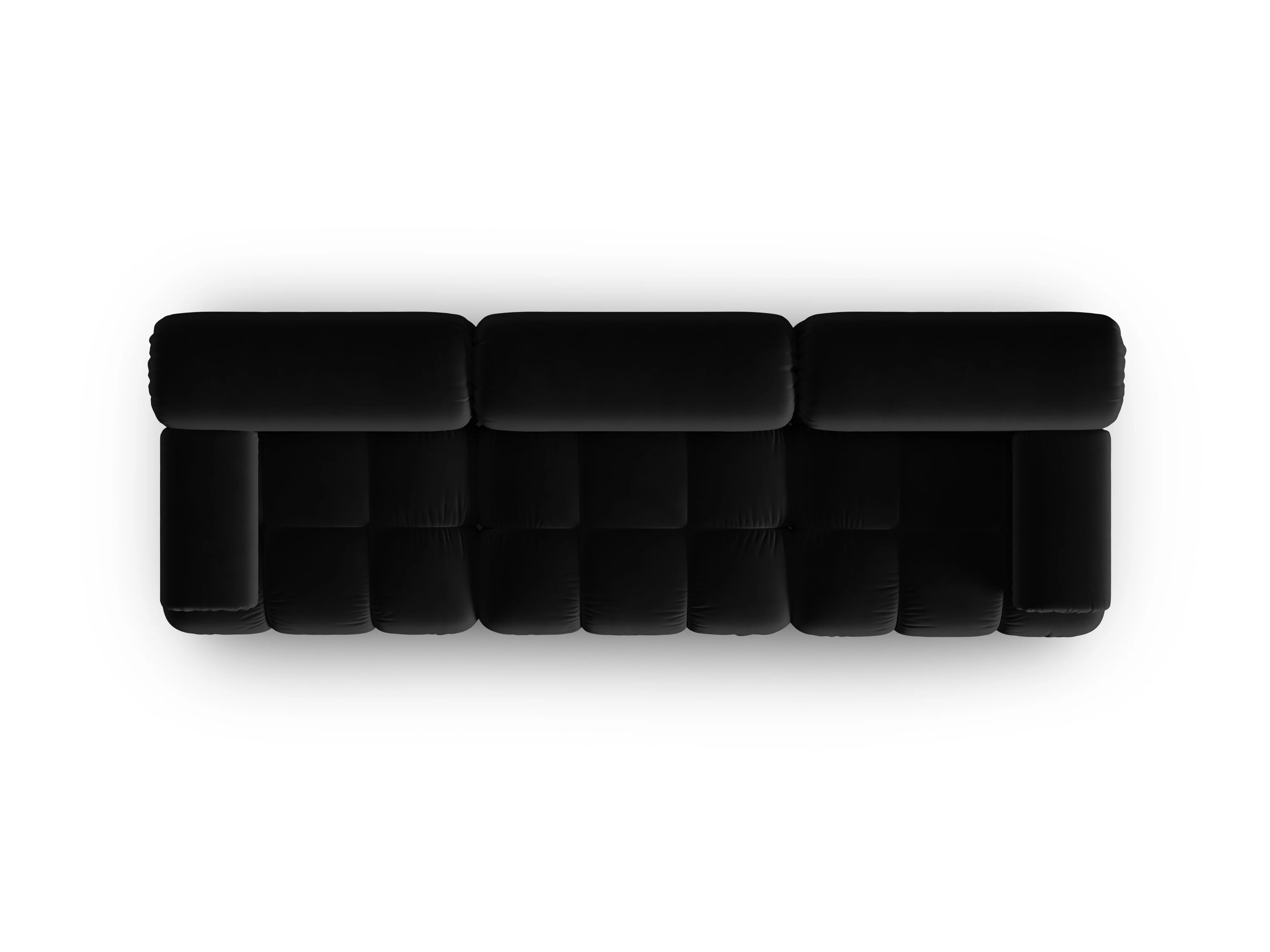 Sofa aksamitna 3-osobowa CORTINA czarny - Image 4