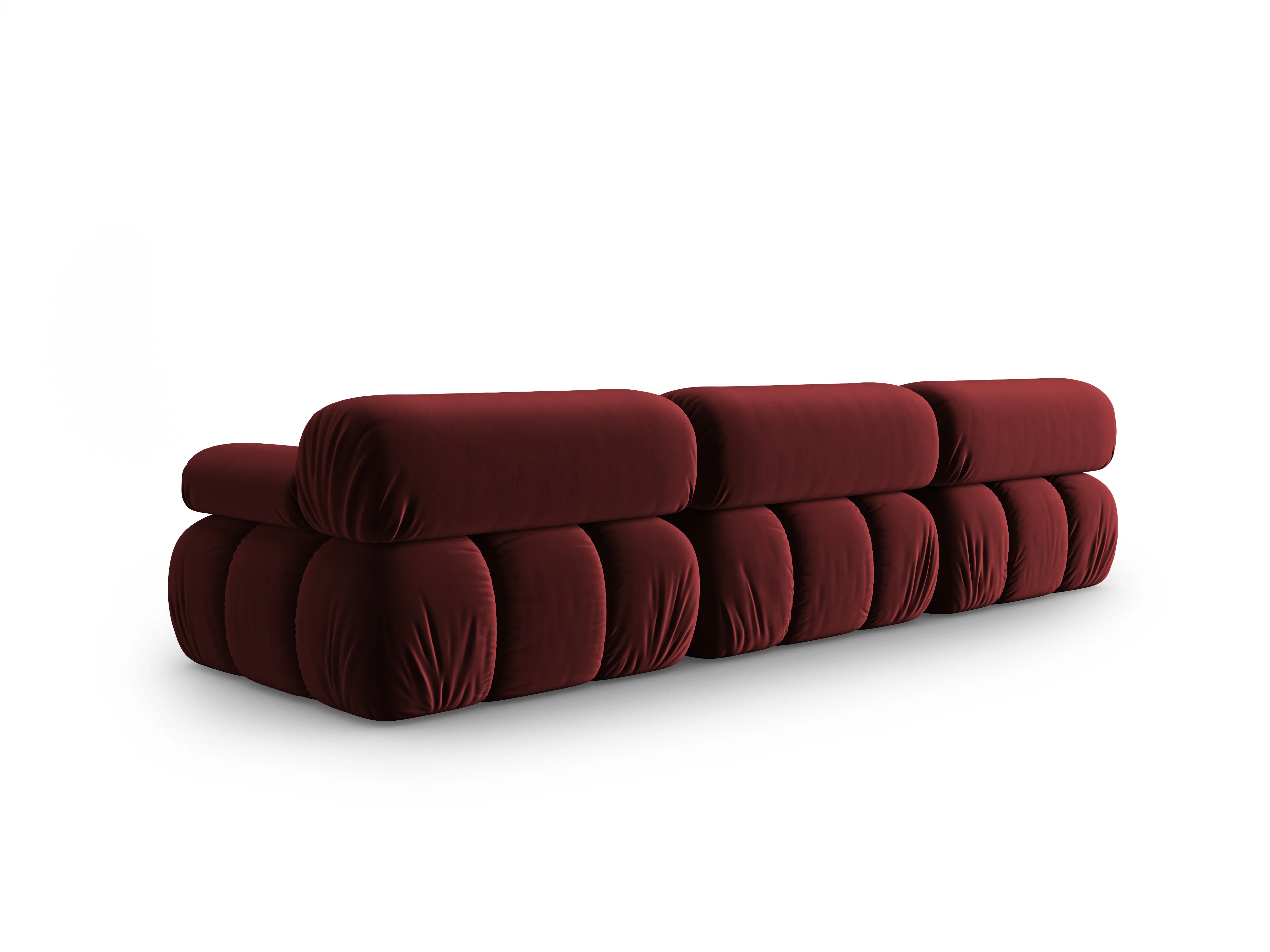 Sofa aksamitna 3-osobowa CORTINA winny czerwony - Image 3