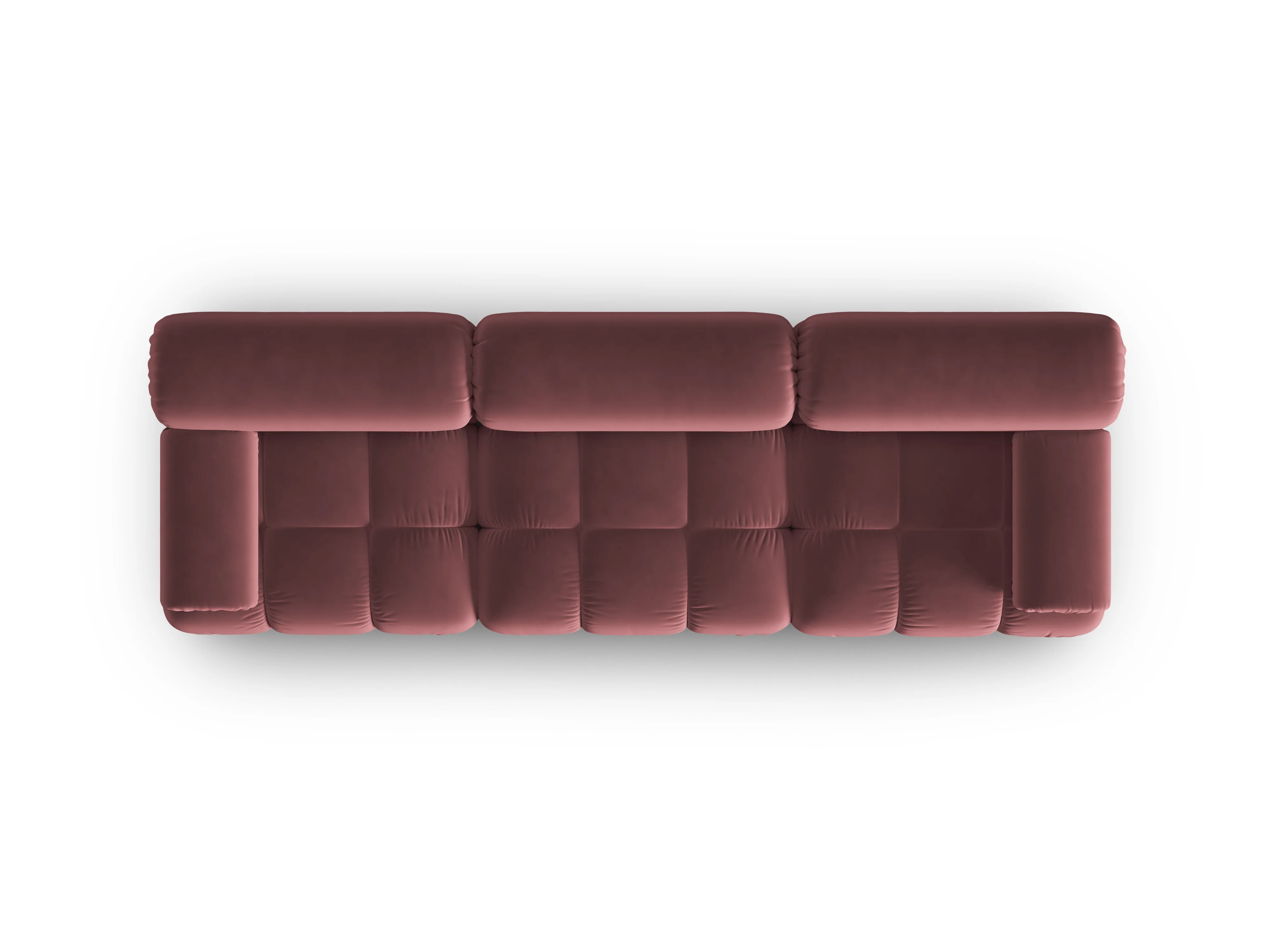 Sofa aksamitna 3-osobowa CORTINA różowy - Image 4