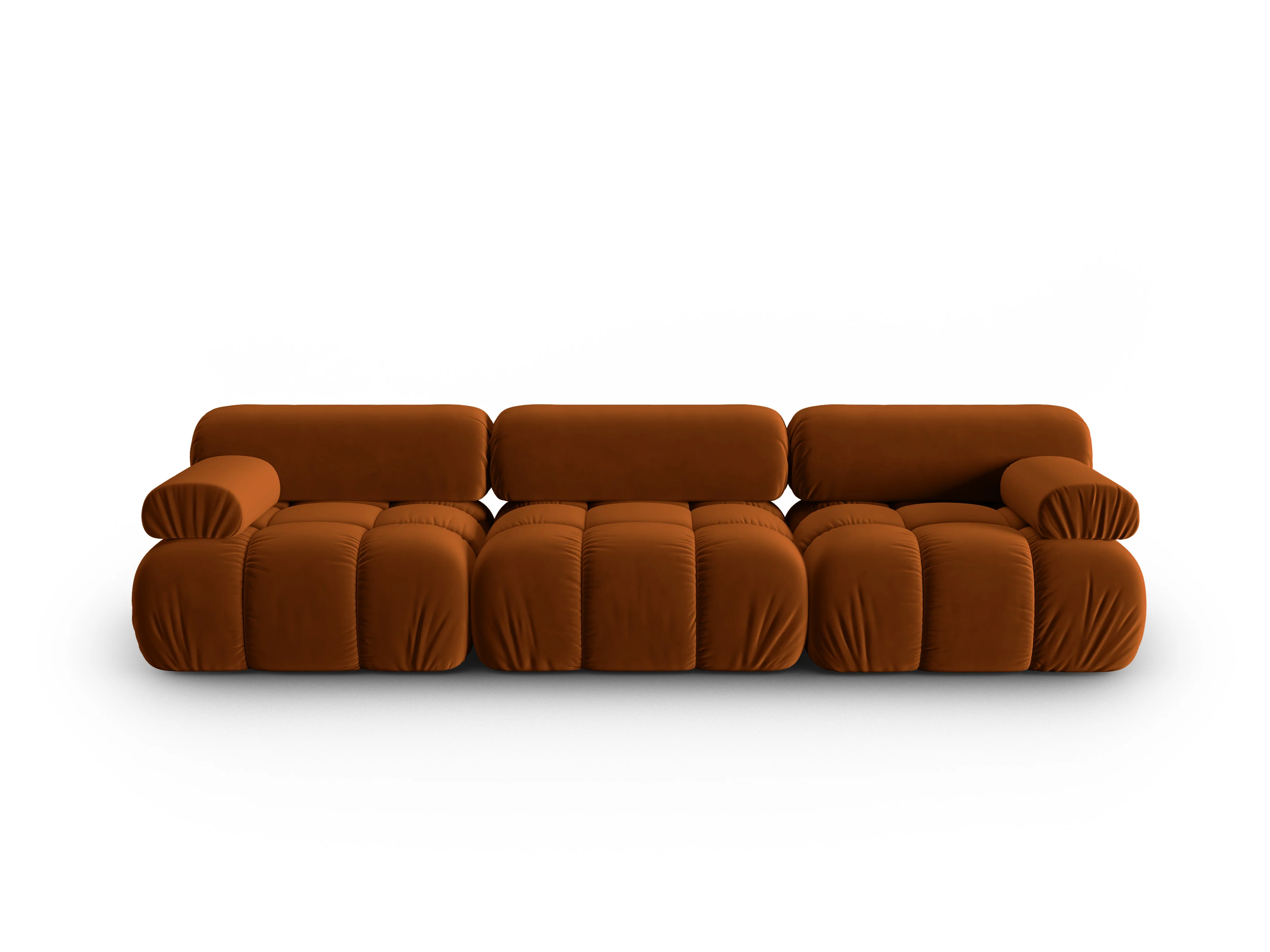 Sofa aksamitna 3-osobowa CORTINA ceglany - Image 2
