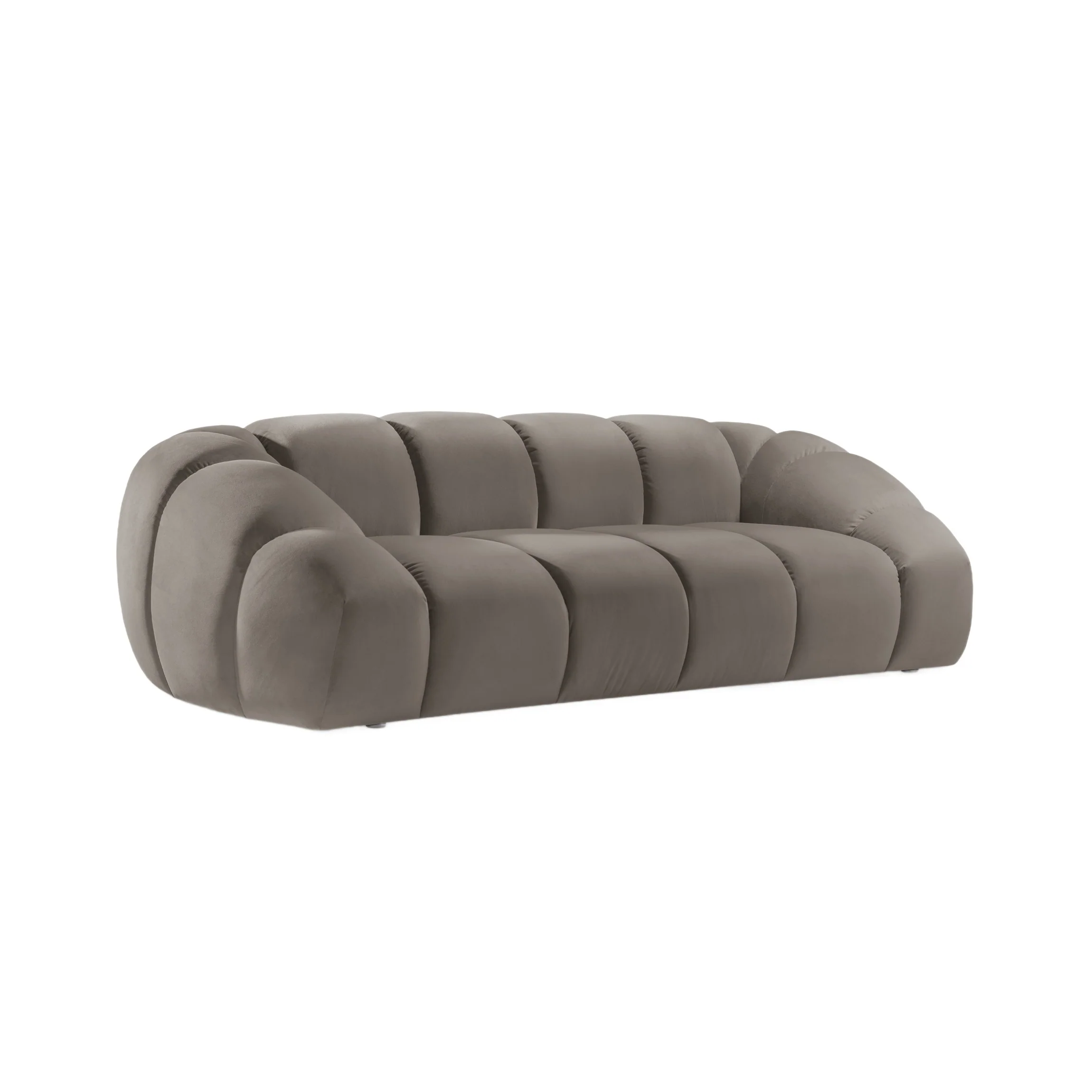 Sofa aksamitna 3-osobowa DIANA szarobrązowy