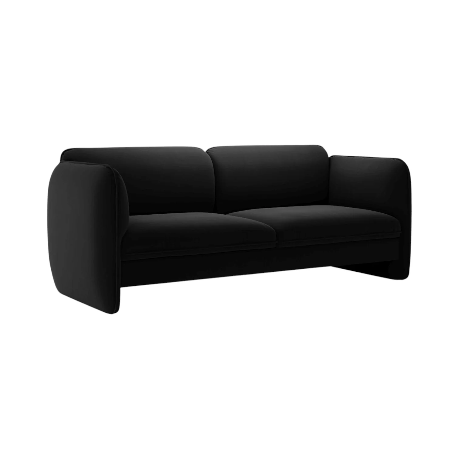 Sofa aksamitna 3-osobowa GEORGIA czarny