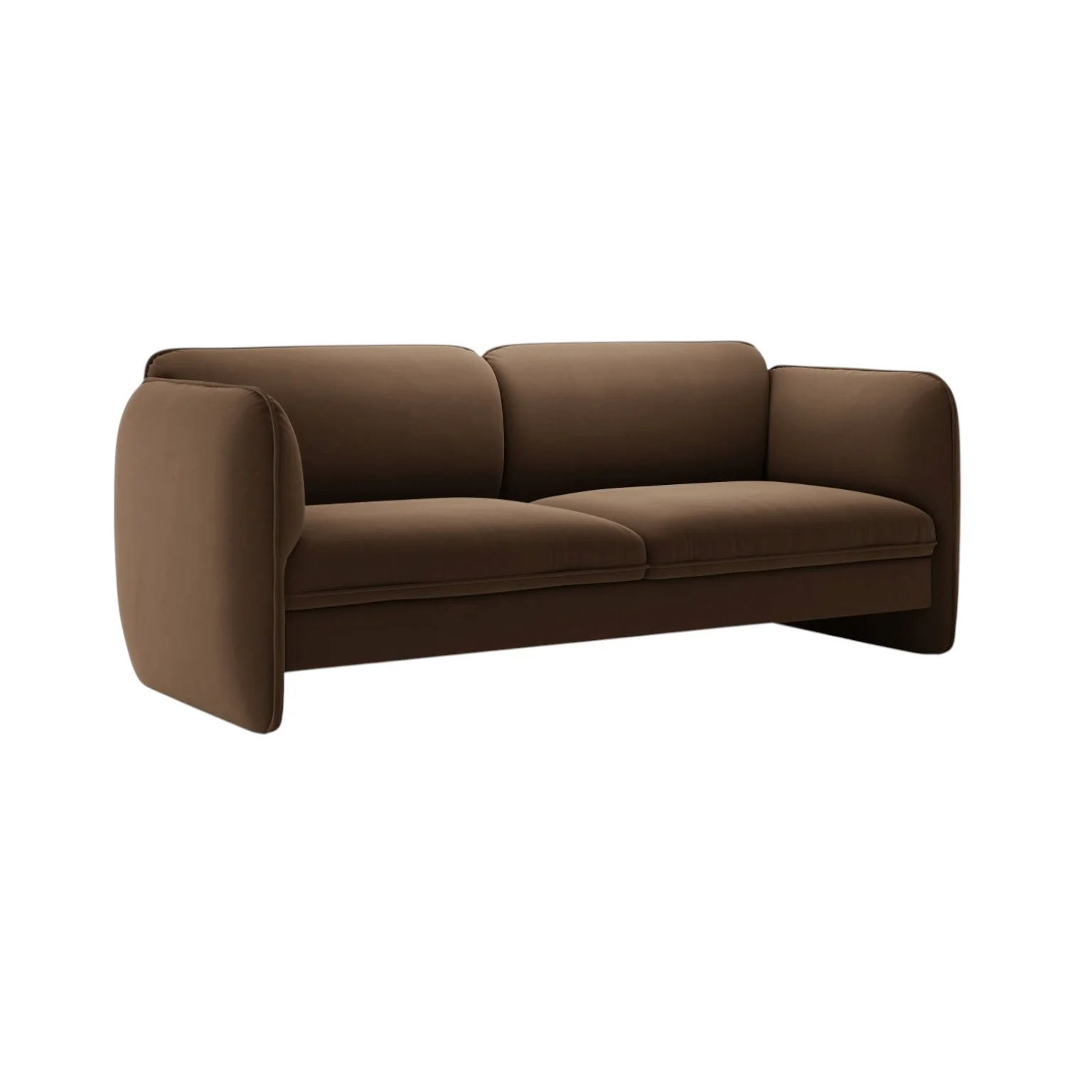 Sofa aksamitna 3-osobowa GEORGIA czekoladowy