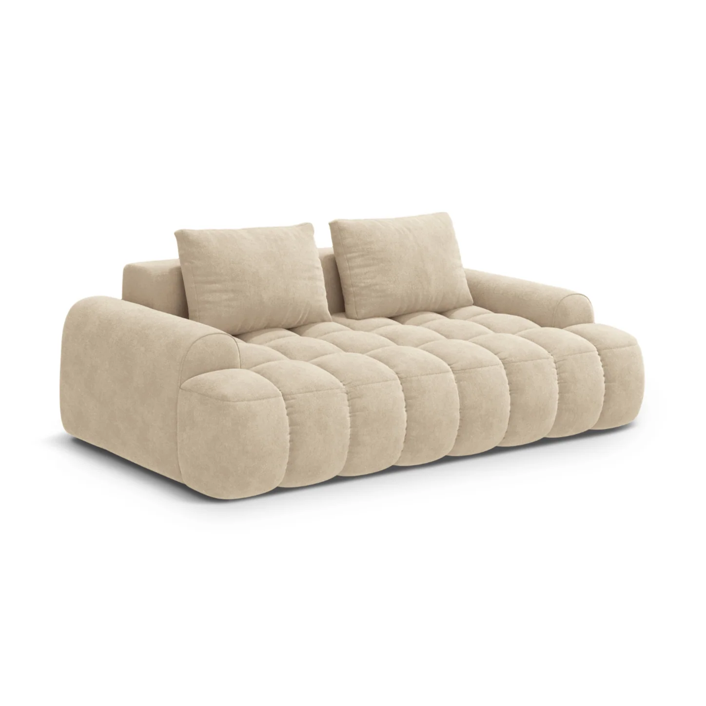 Sofa aksamitna 3-osobowa LINZ jasnobeżowy