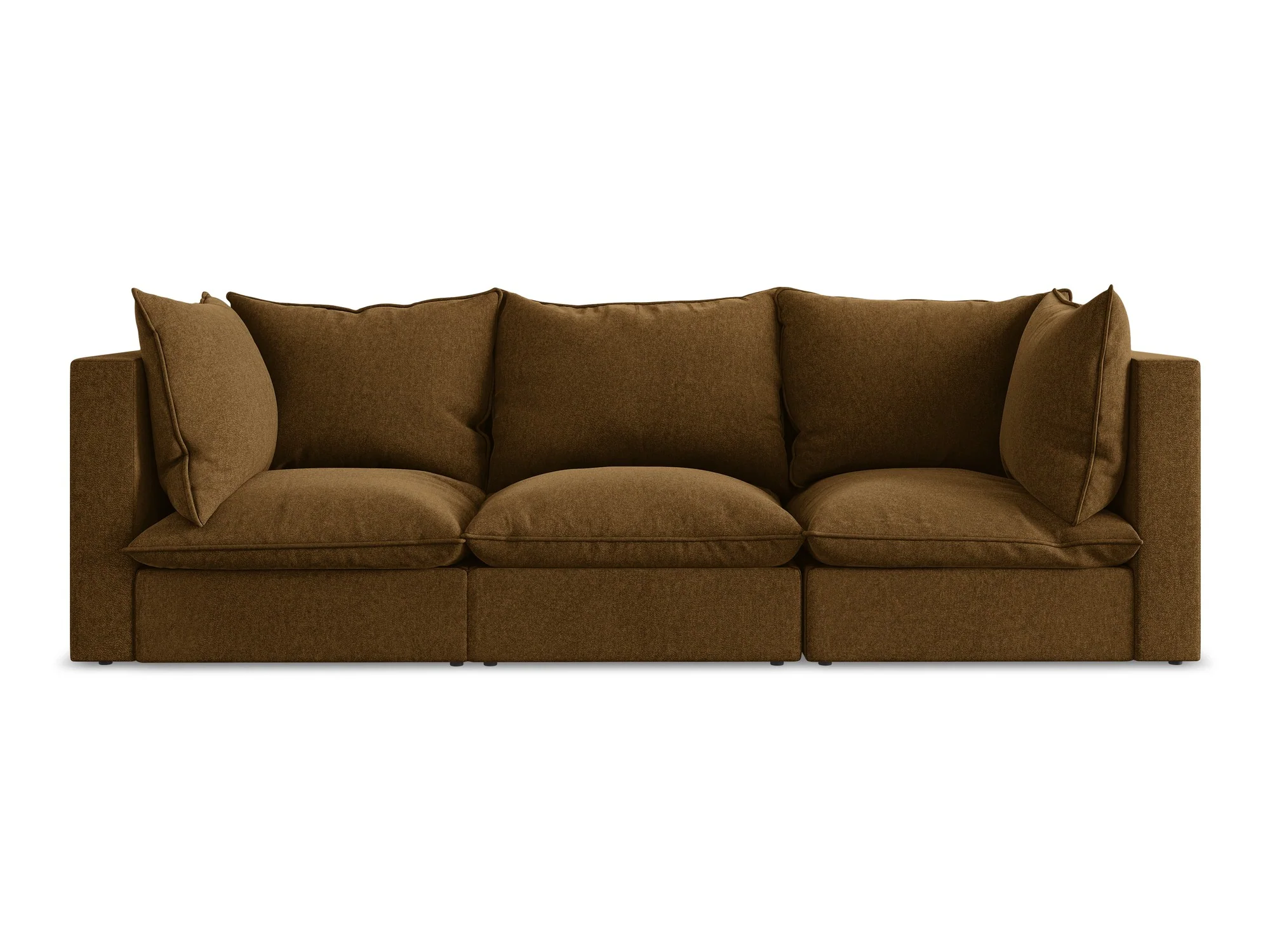 Sofa aksamitna 3-osobowa MANAO ciemny musztardowy - Image 3