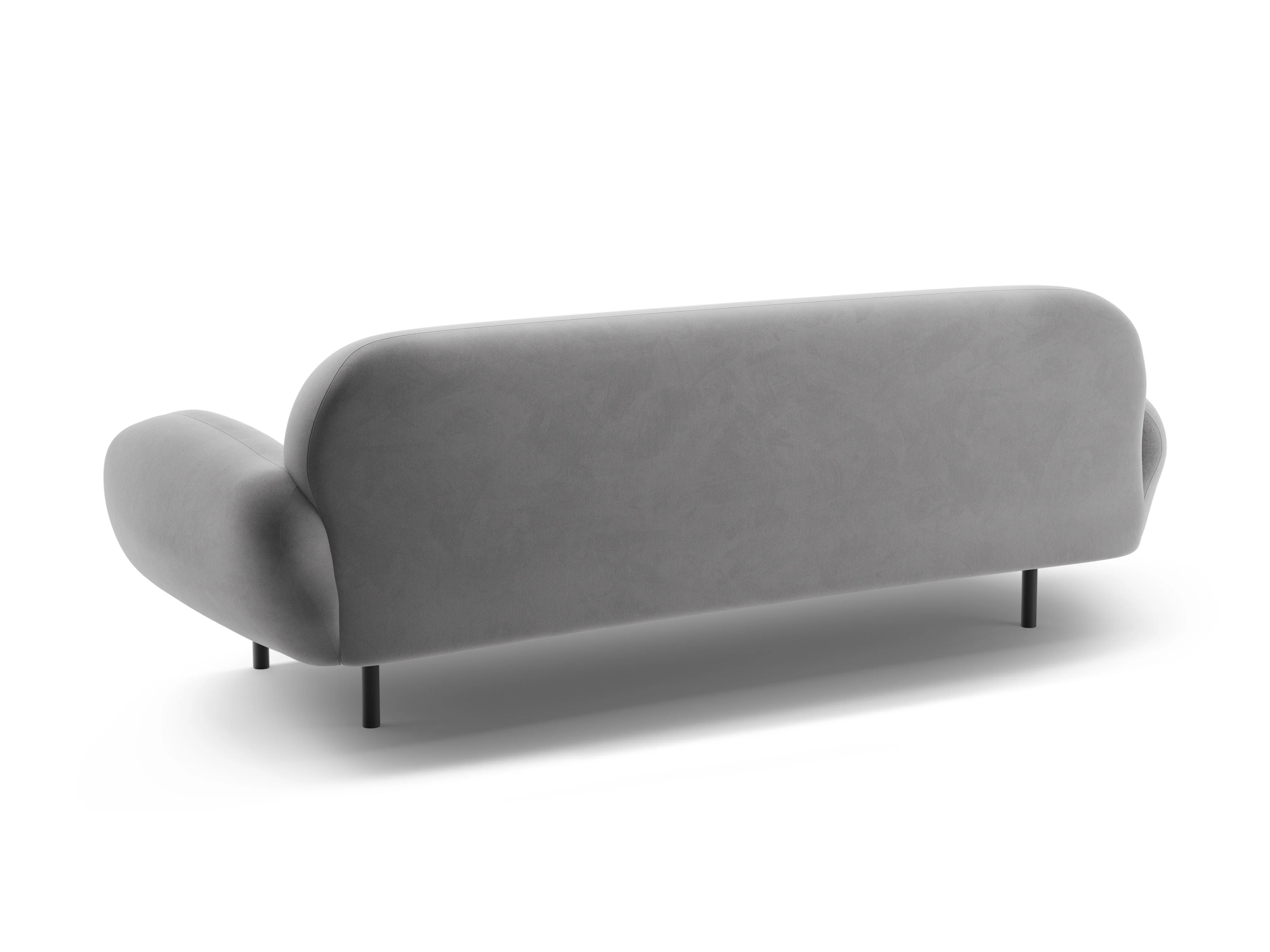 Sofa aksamitna 3-osobowa POPPY jasnoszary - Image 4