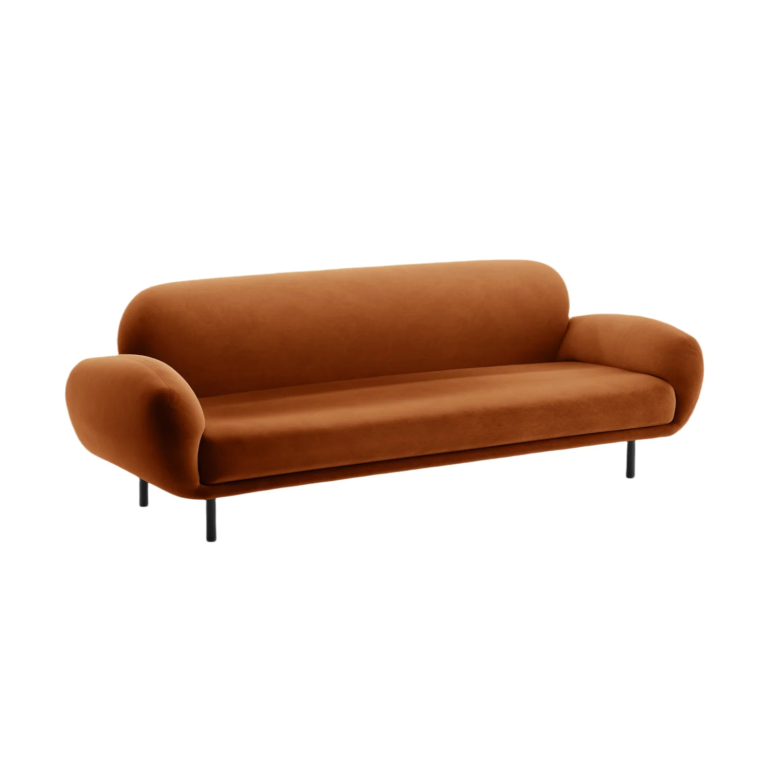 Sofa aksamitna 3-osobowa POPPY terracotta