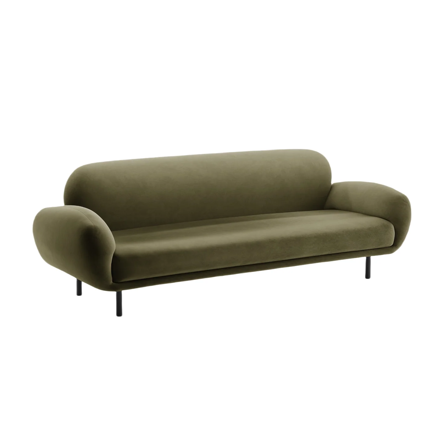 Sofa aksamitna 3-osobowa POPPY zielony