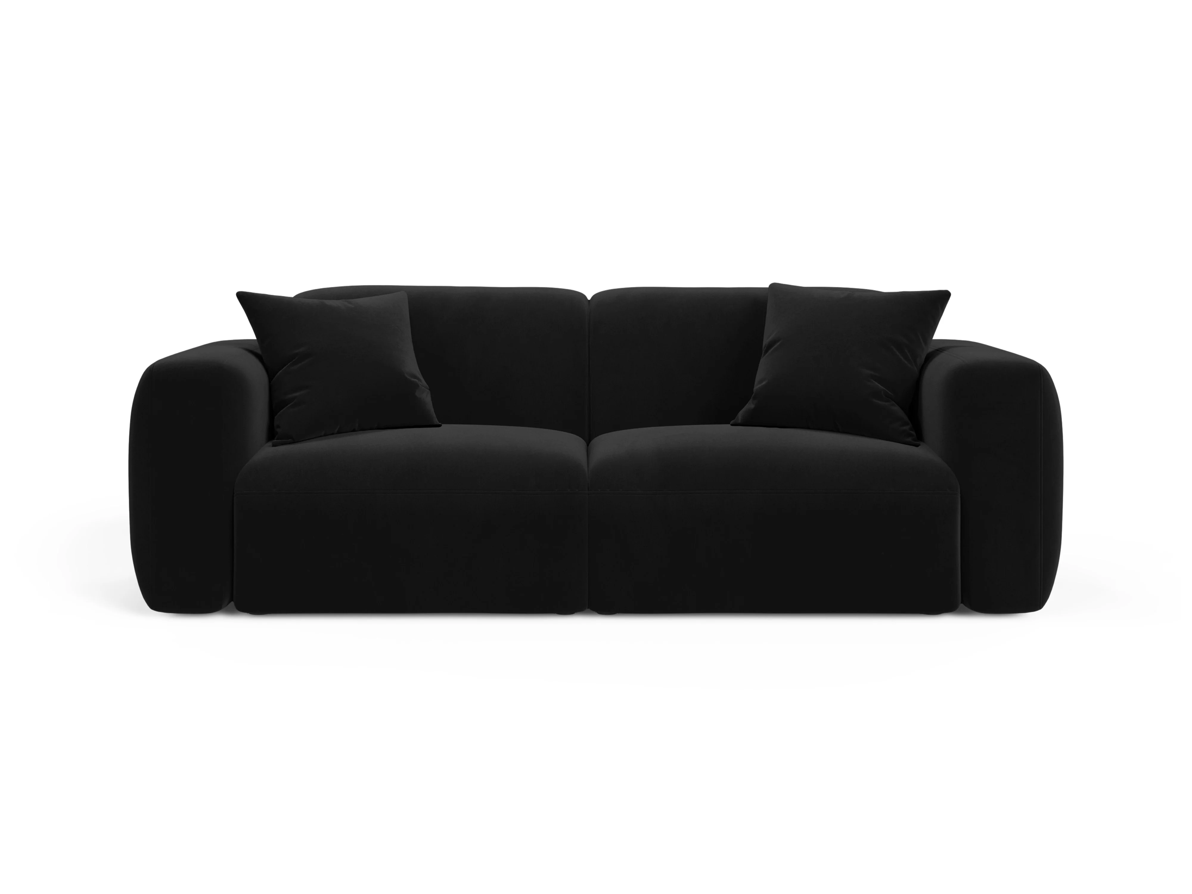 Sofa aksamitna 3-osobowa STRINO czarny - Image 2