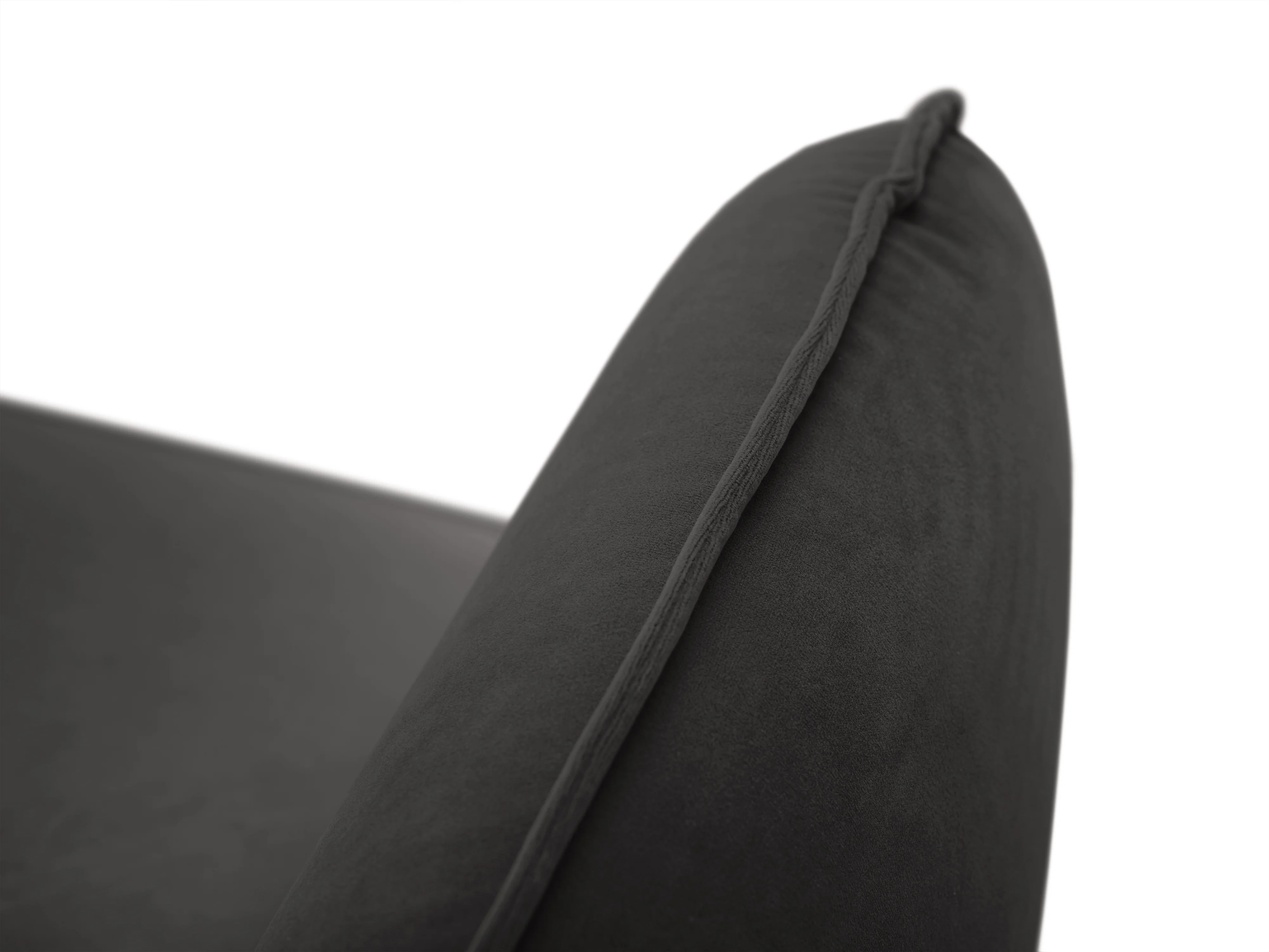 Sofa aksamitna 3-osobowa VIENNA ciemnoszary ze złotą podstawą - Image 4