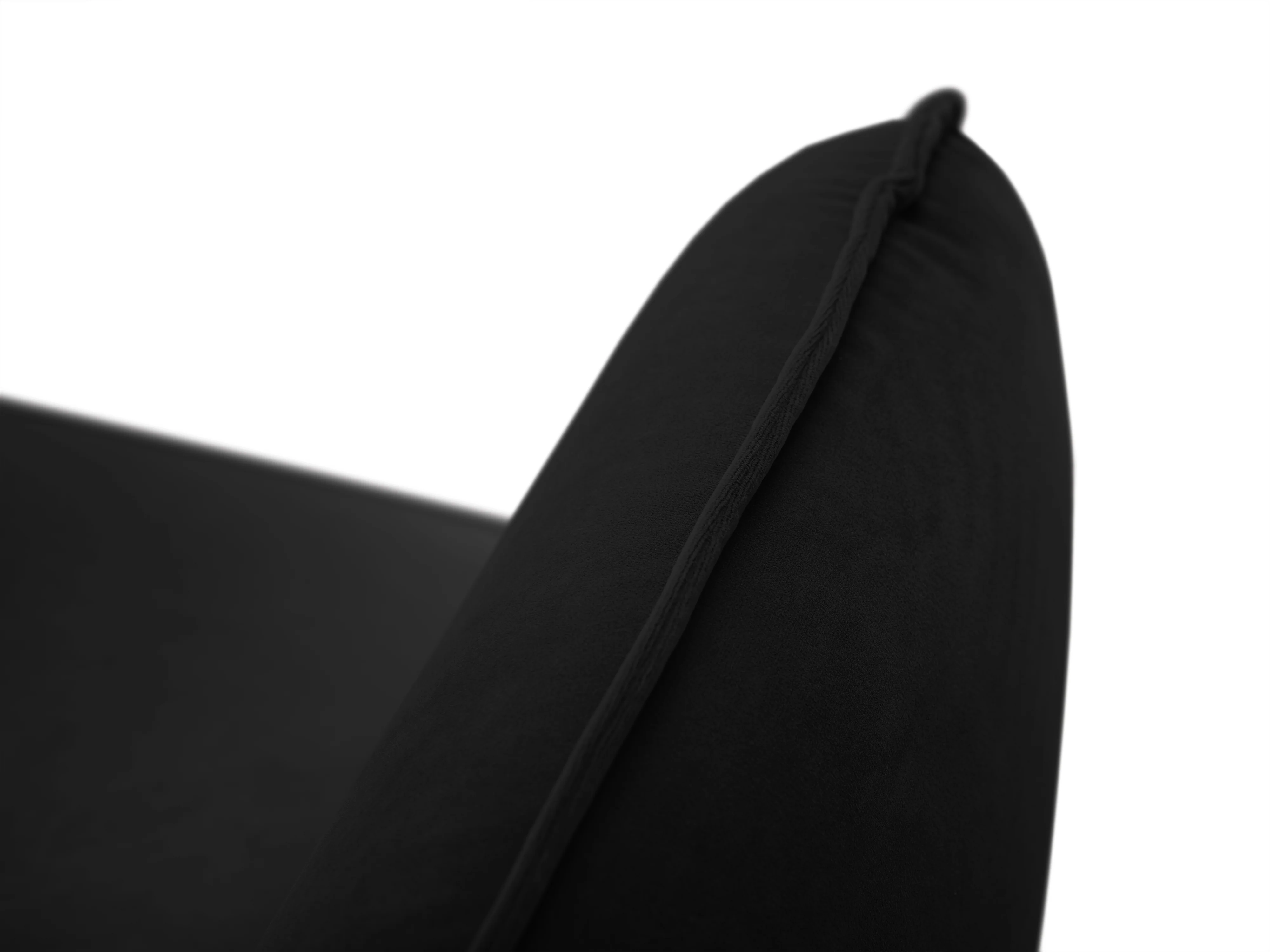 Sofa aksamitna 3-osobowa VIENNA czarny z czarną podstawą - Image 4