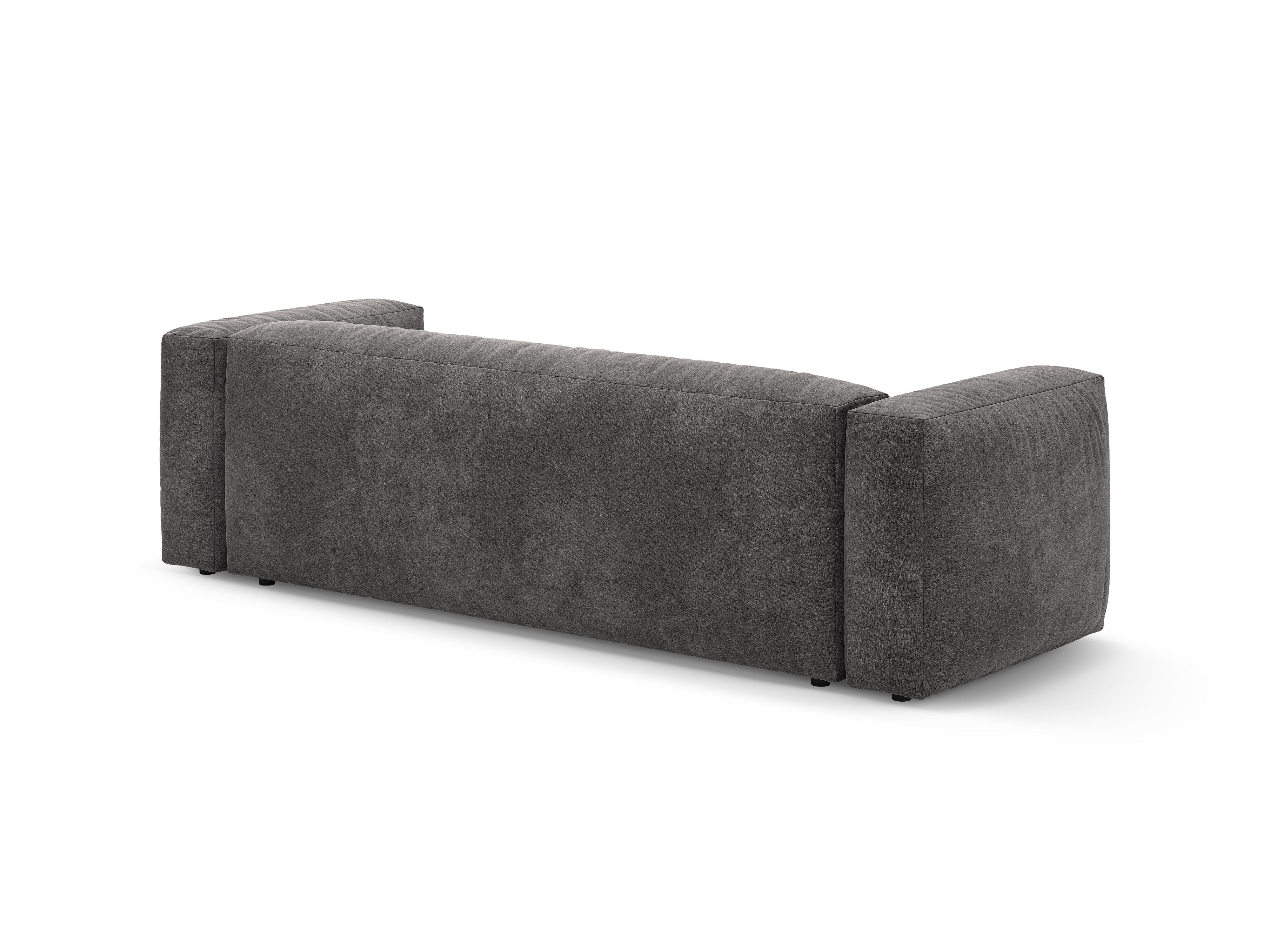 Sofa aksamitna 3-osobowa z funkcją spania MARTINA szary - Image 5