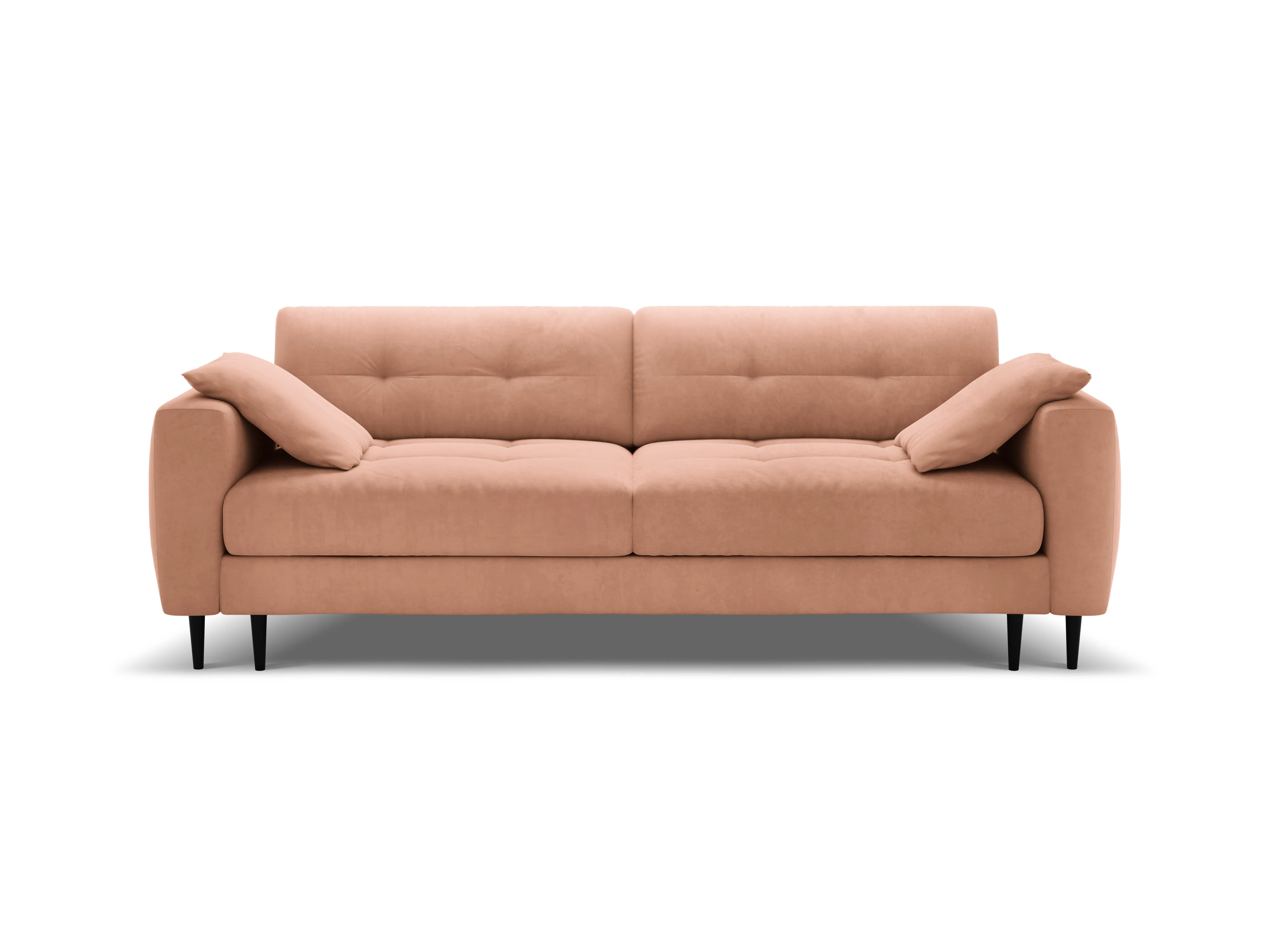 Sofa aksamitna 3-osobowa z funkcją spania BEMY różowy - Image 2